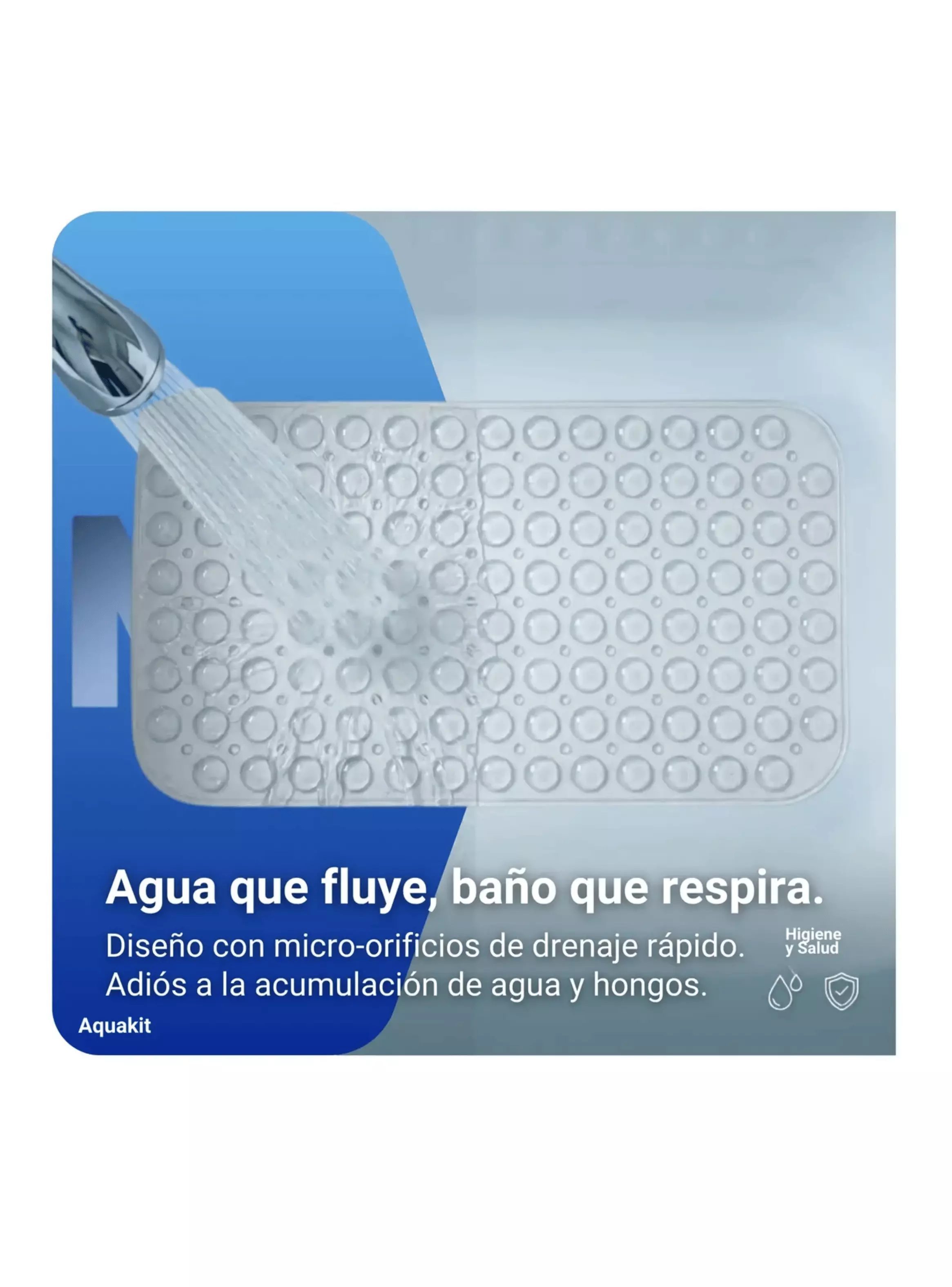 Piso De Goma Antideslizante Alfombra Ba o Ducha 59x34 Cm Transparente-3
