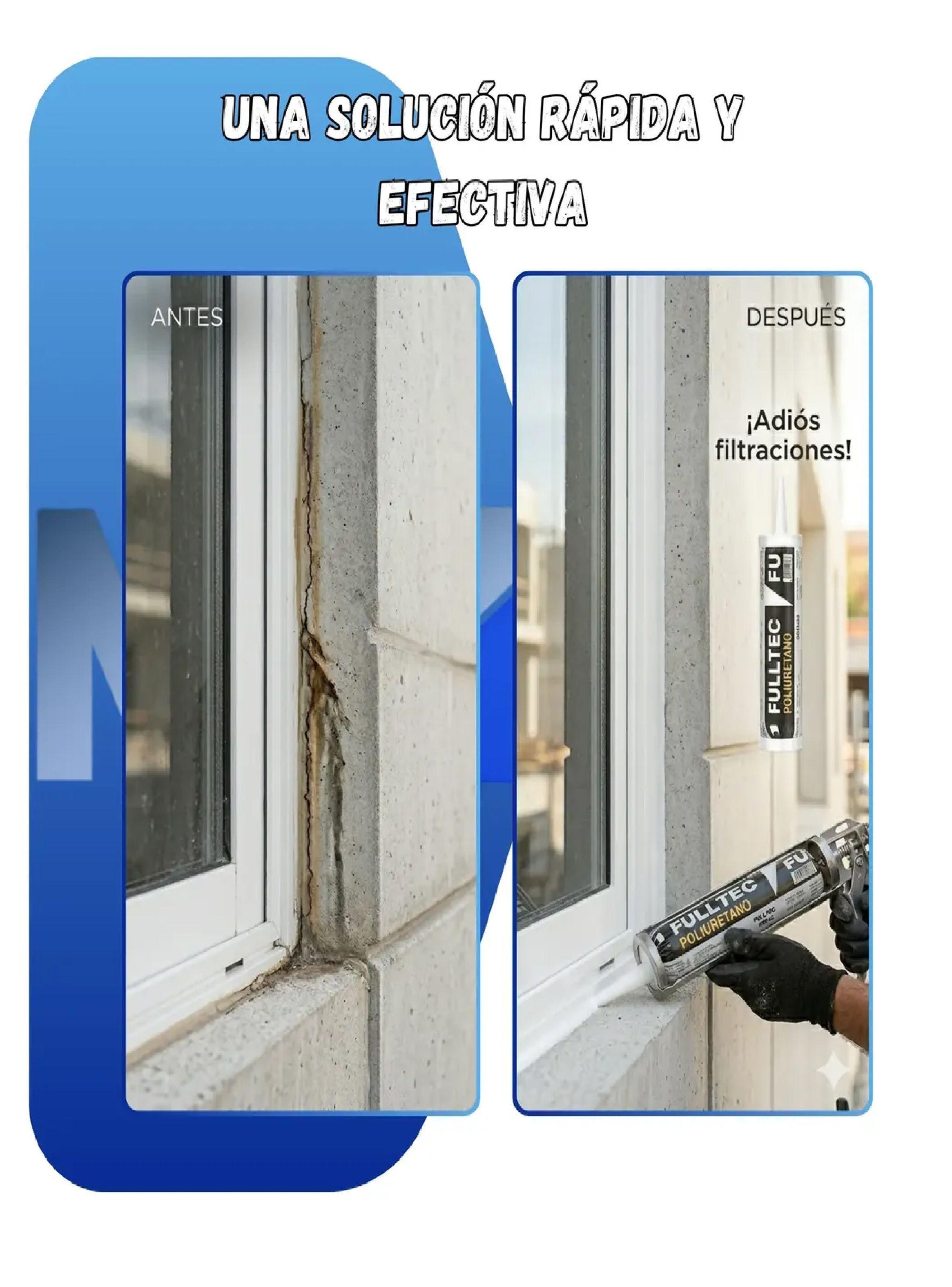 Pack 3 Sellador Poliuretano Blanco Fulltec 600ml Pu40 Sello-2