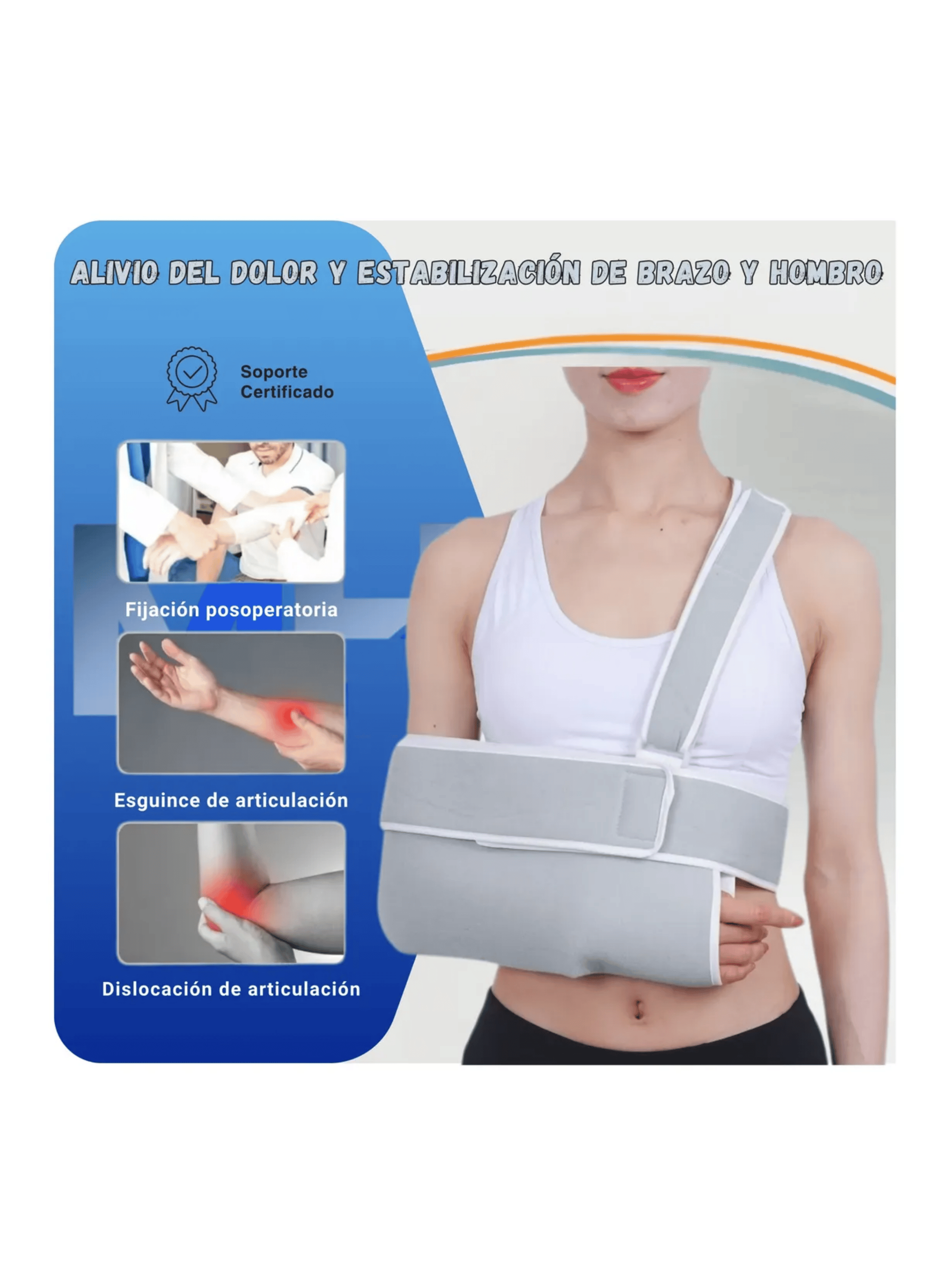 Cabestrillo Para Brazo Hombro Inmovilizador Universal Gris-5