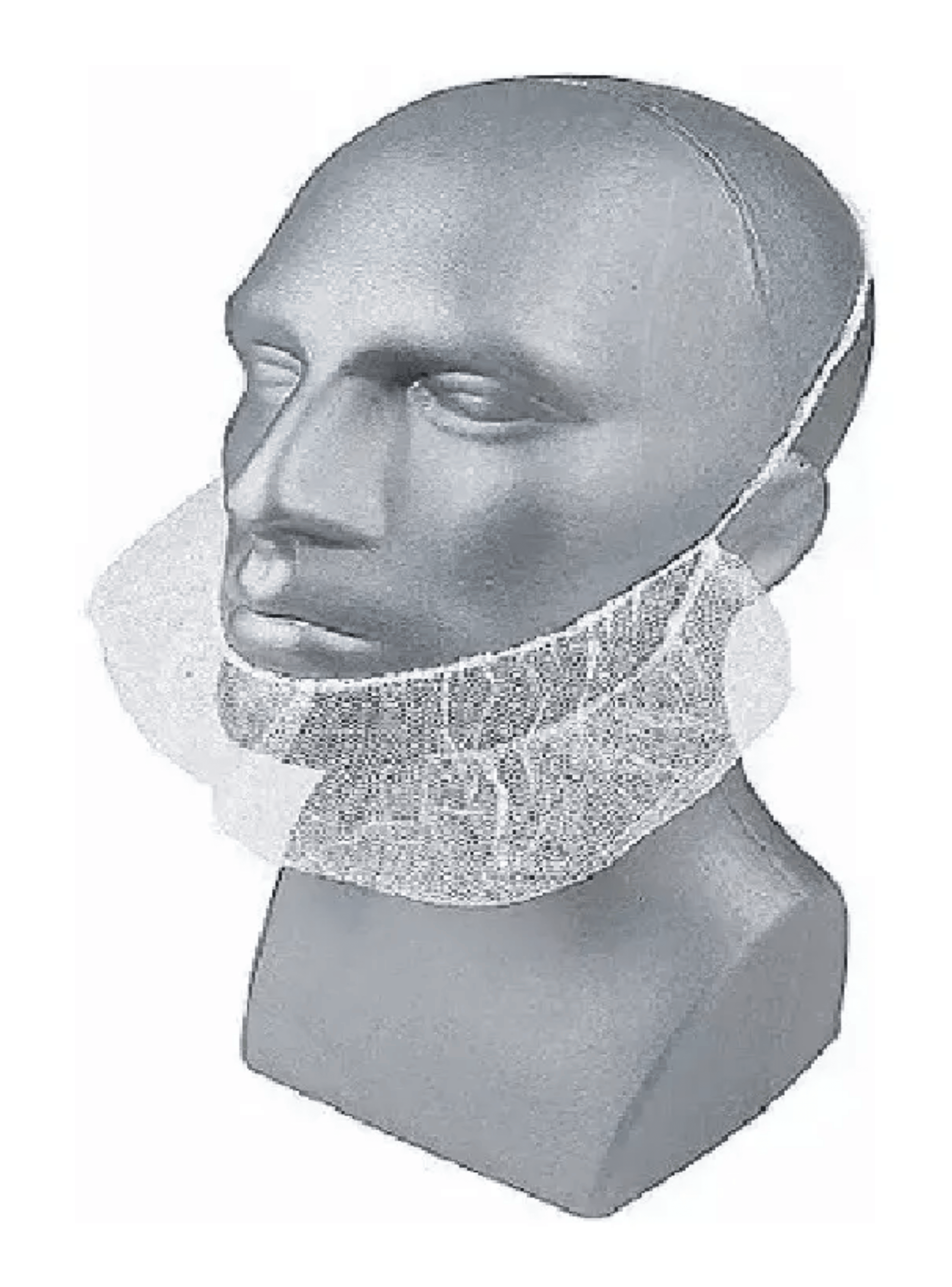 Cubre Barba Desechable Con Elastico 100uni Tresor Blanco-3