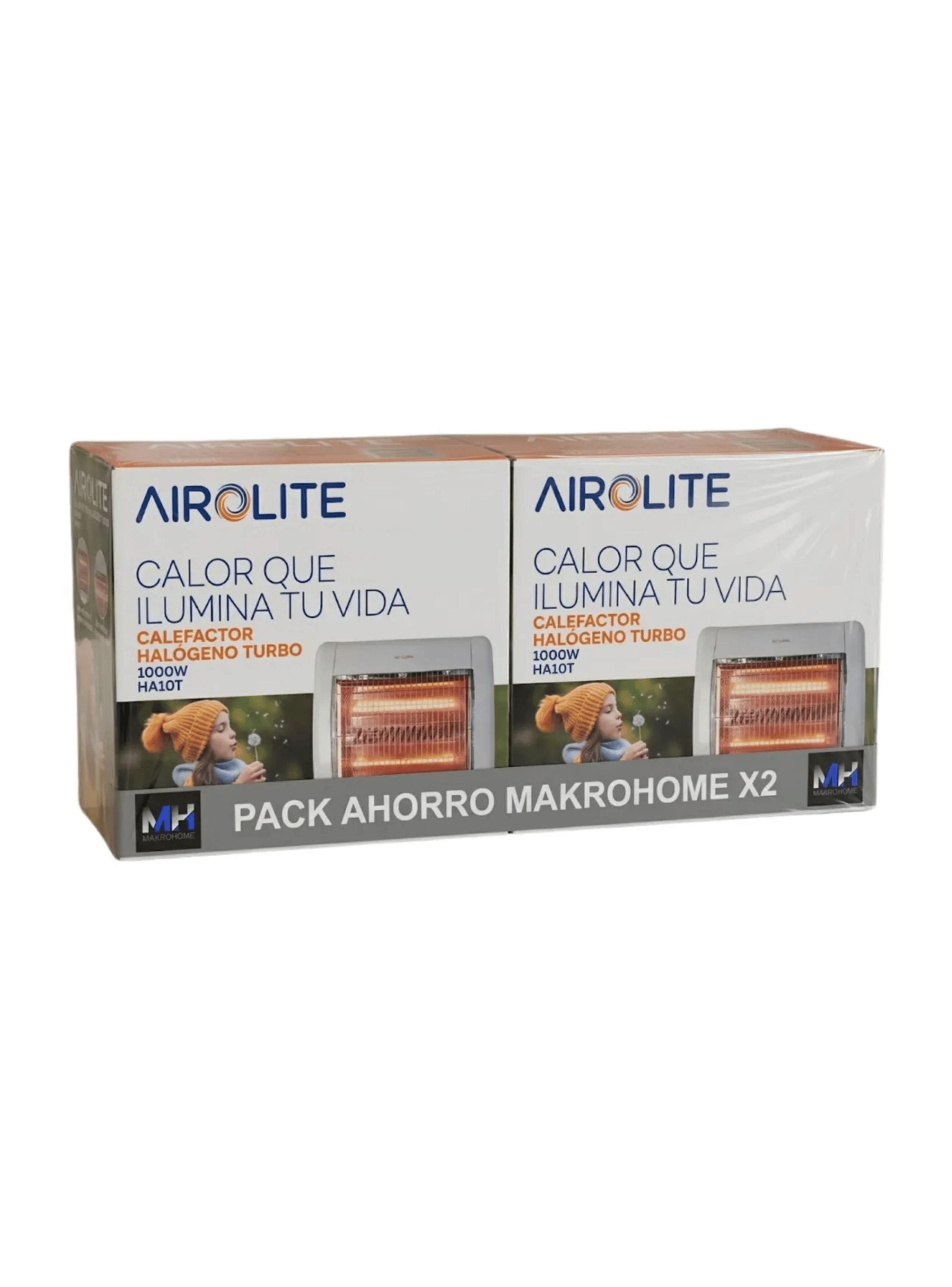Pack 2 Calefactores Halogenos Airolite Ha 10t Estufa 1000w-0