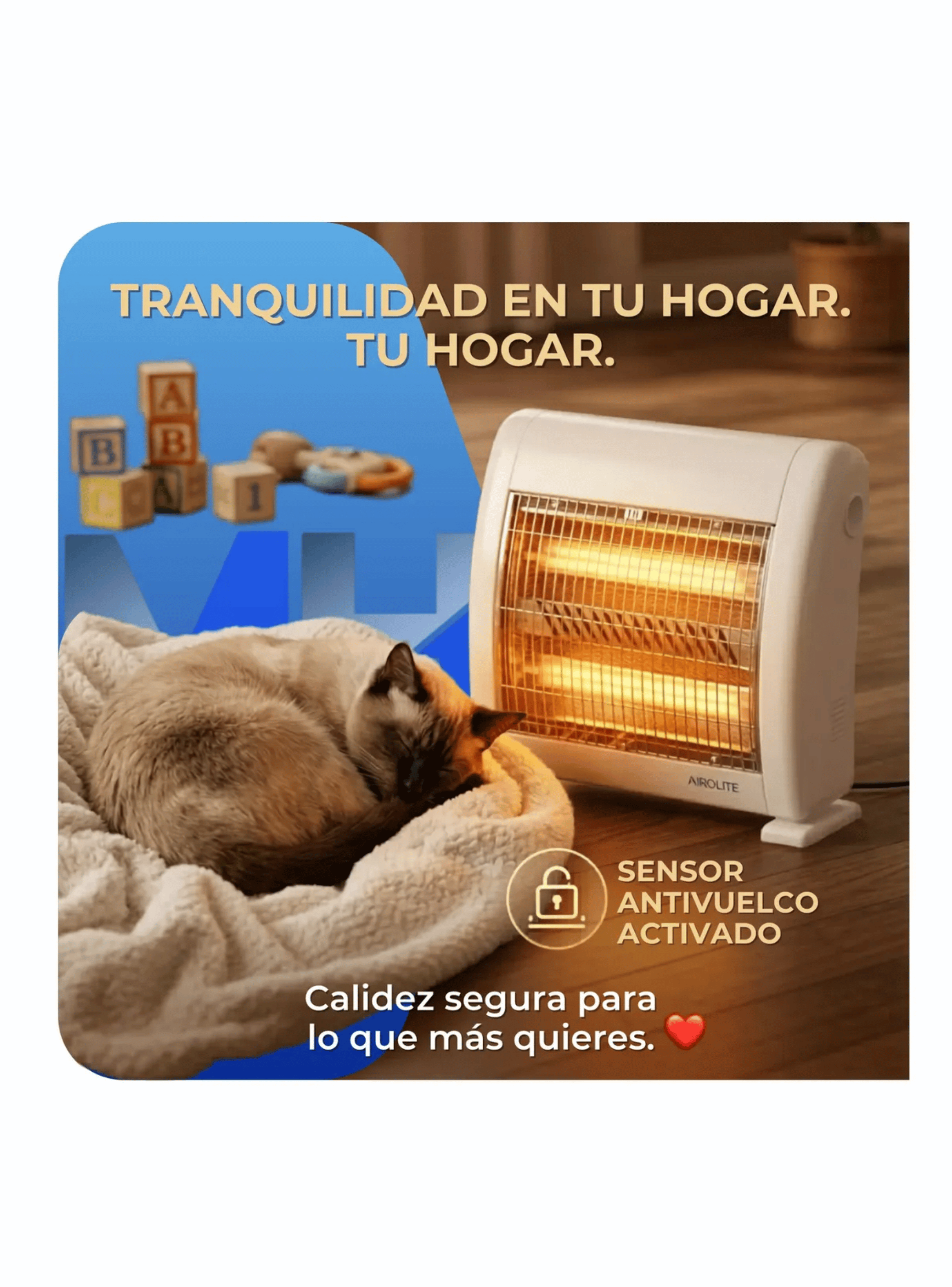 Pack 2 Calefactores Halogenos Airolite Ha 10t Estufa 1000w-4