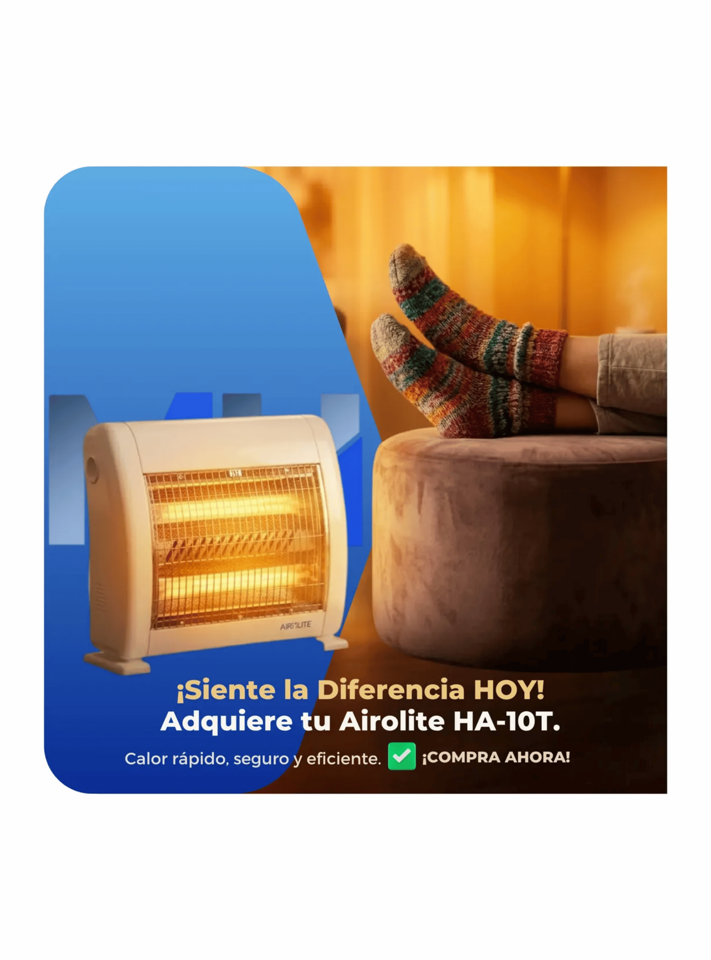 Pack 2 Calefactores Halogenos Airolite Ha 10t Estufa 1000w-6