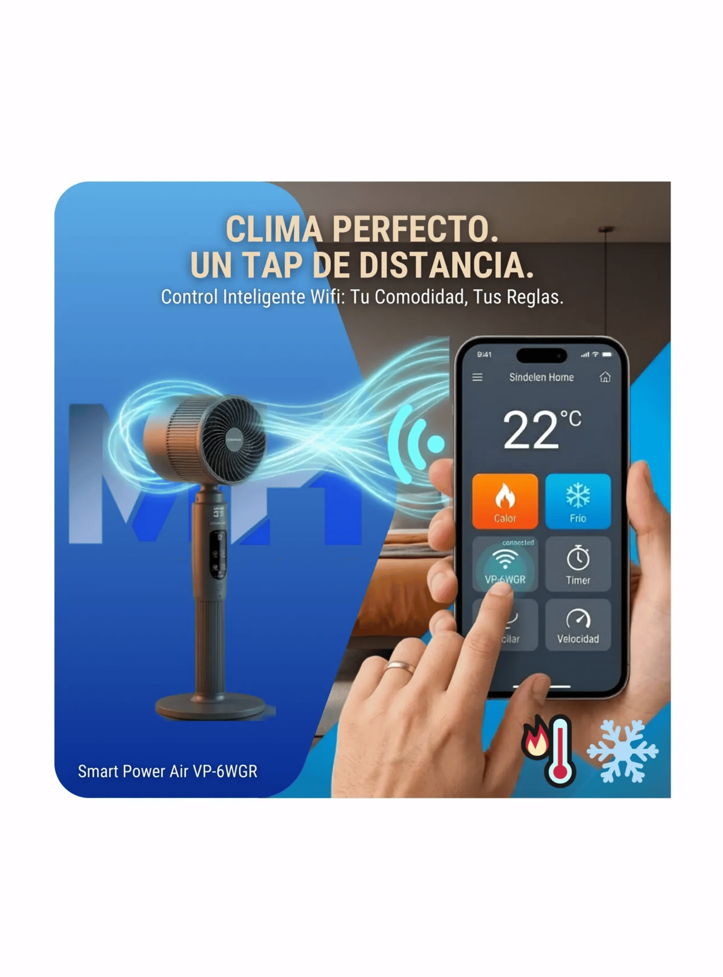 Ventilador Calefactor Pedestal Sindelen Vp 6wgr 2 En 1 50w-5