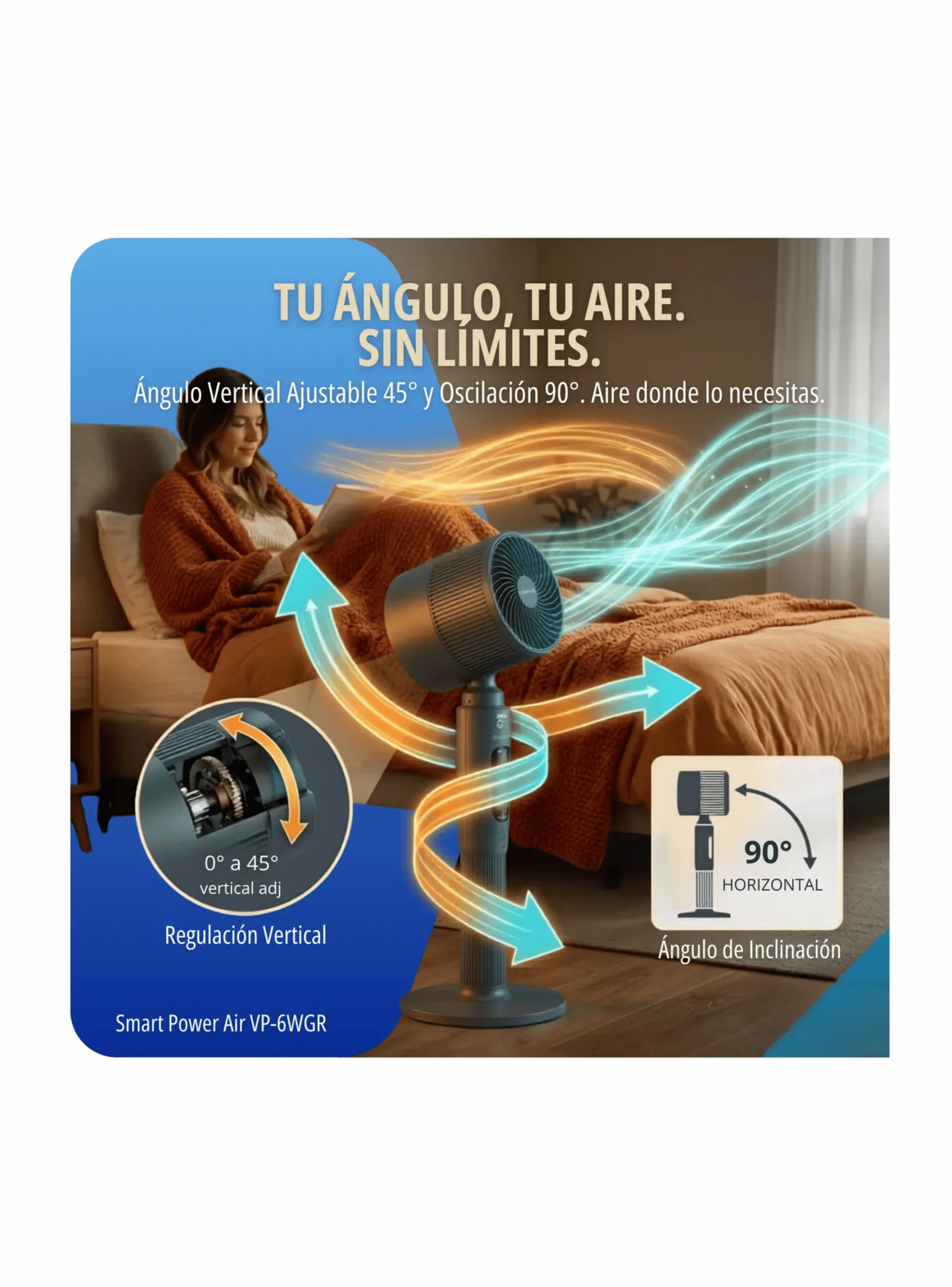 Ventilador Calefactor Pedestal Sindelen Vp 6wgr 2 En 1 50w-6