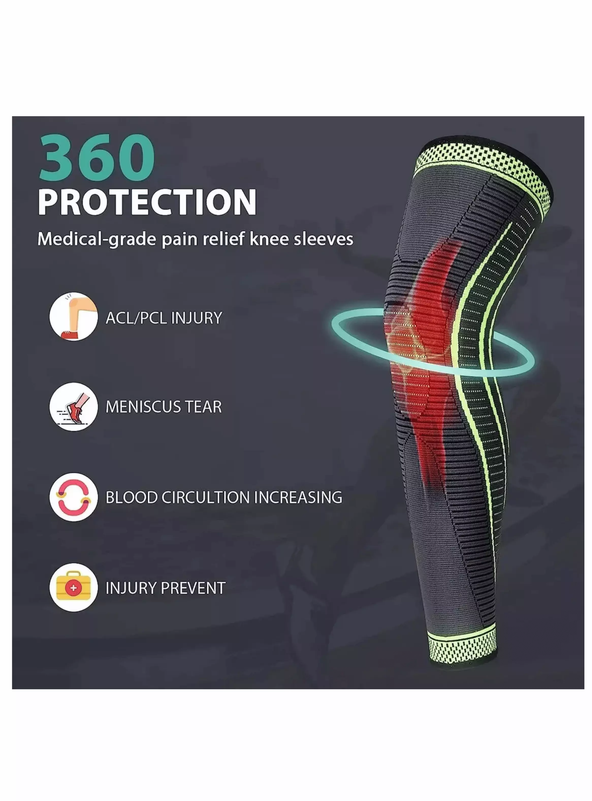 Rodillera Larga De Compresi n Elastica Muslera Deportiva-2