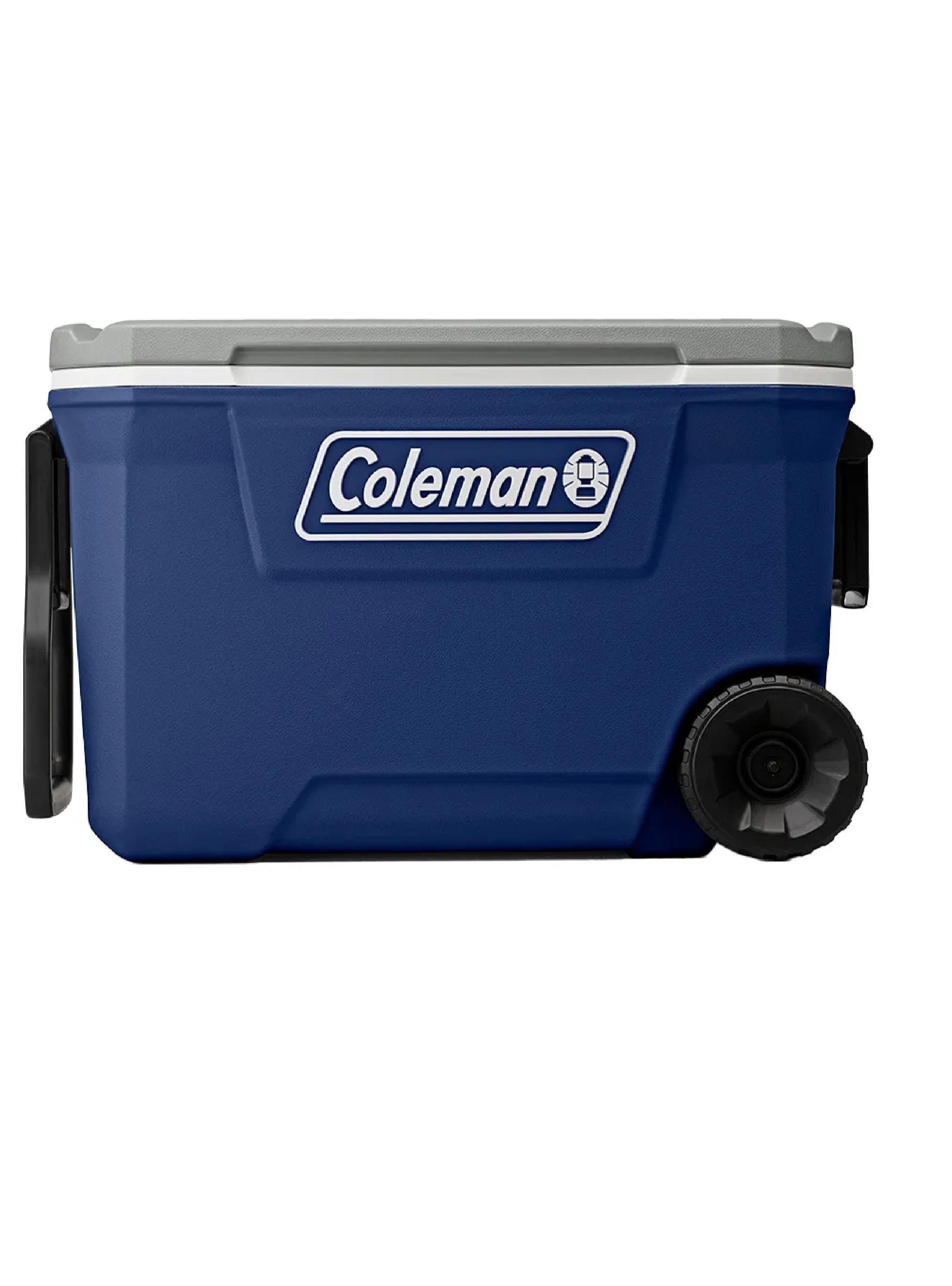 Cooler Hielera 62 Qt/58 Lts Con Ruedas Azul Gris Coleman-0