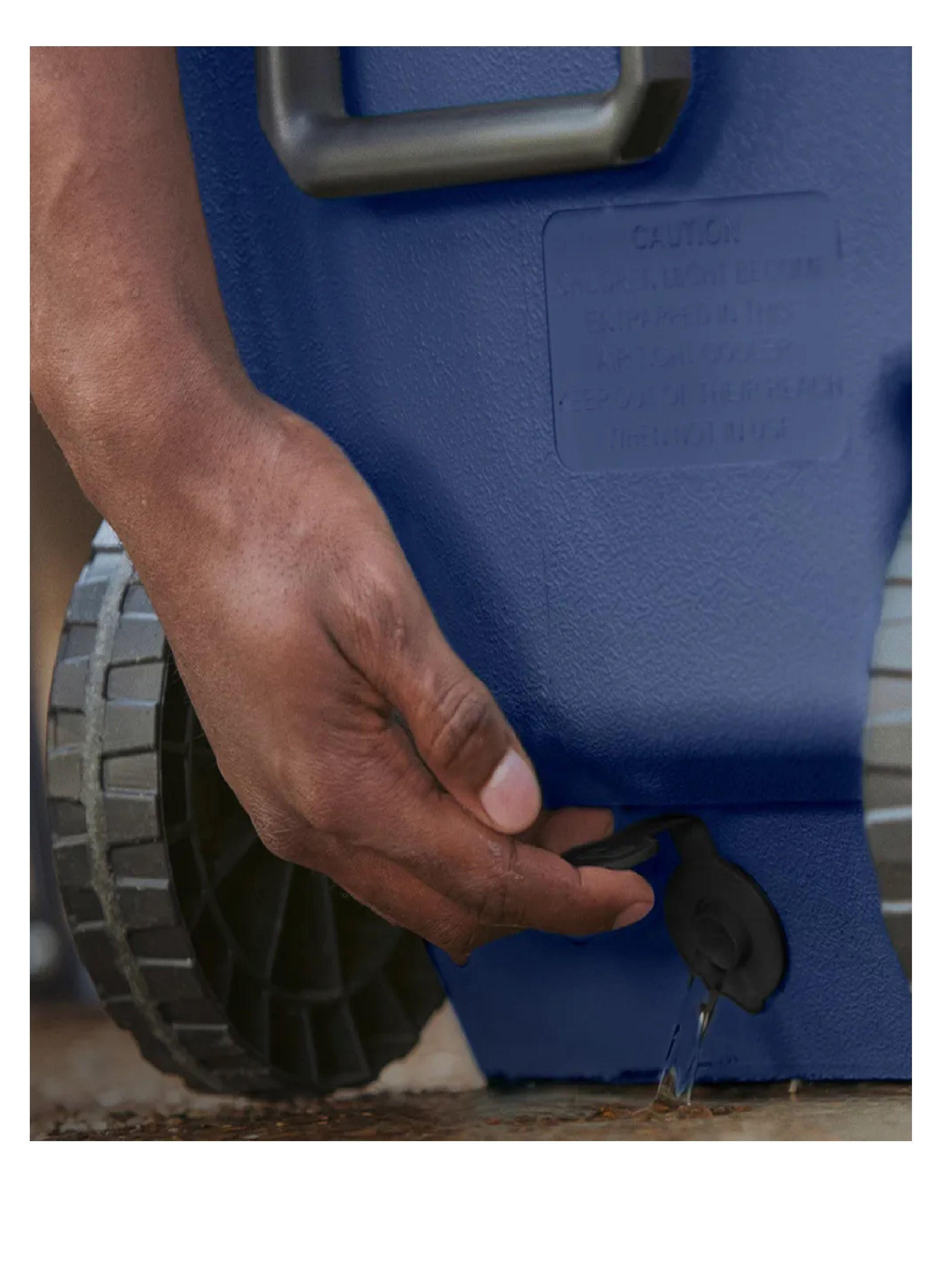 Cooler Hielera 62 Qt/58 Lts Con Ruedas Azul Gris Coleman-1