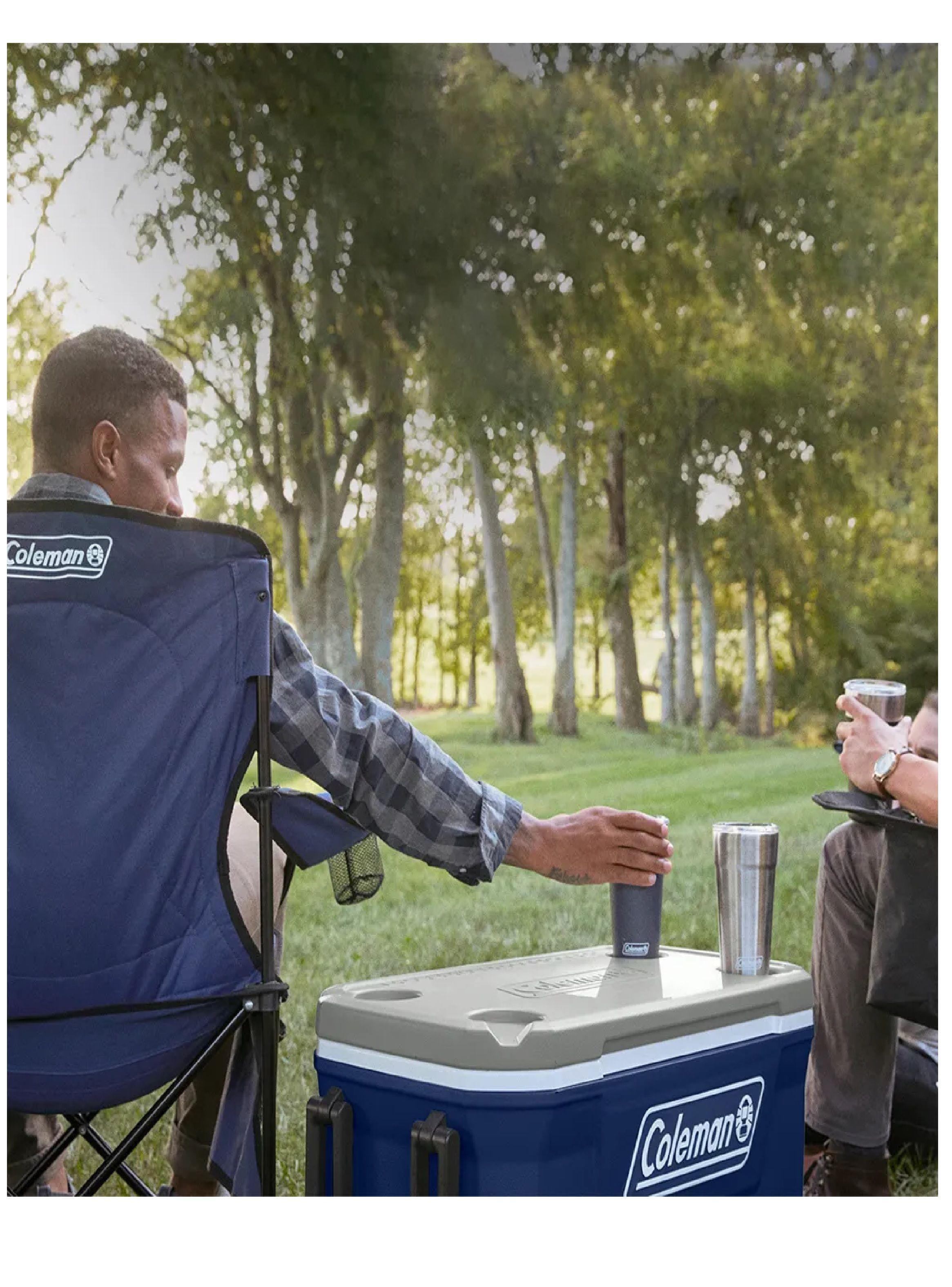 Cooler Hielera 62 Qt/58 Lts Con Ruedas Azul Gris Coleman-3