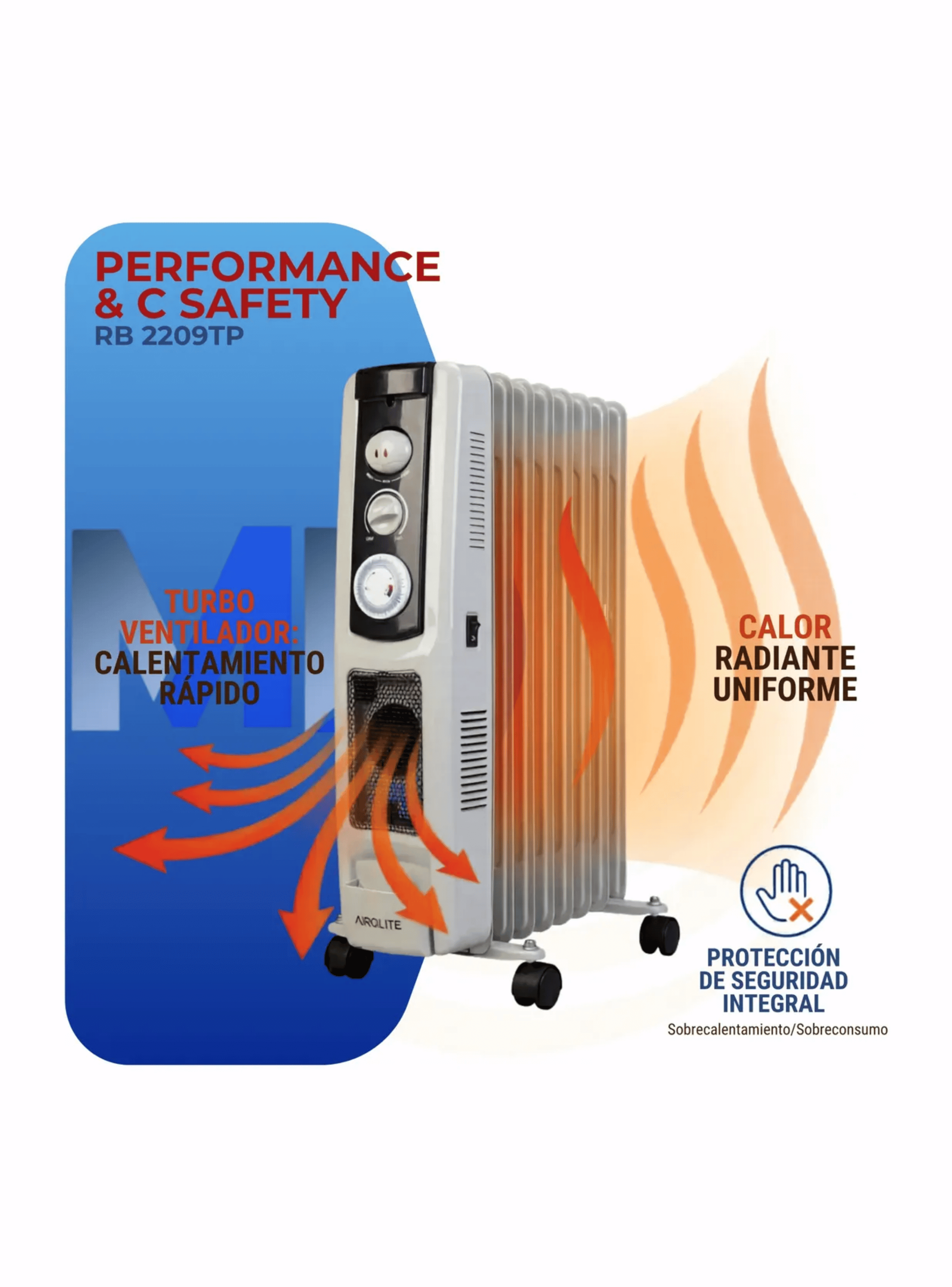 Packx2 Estufas Oleoelectricas Airolite Rb2209tp Aceite 2200w-2