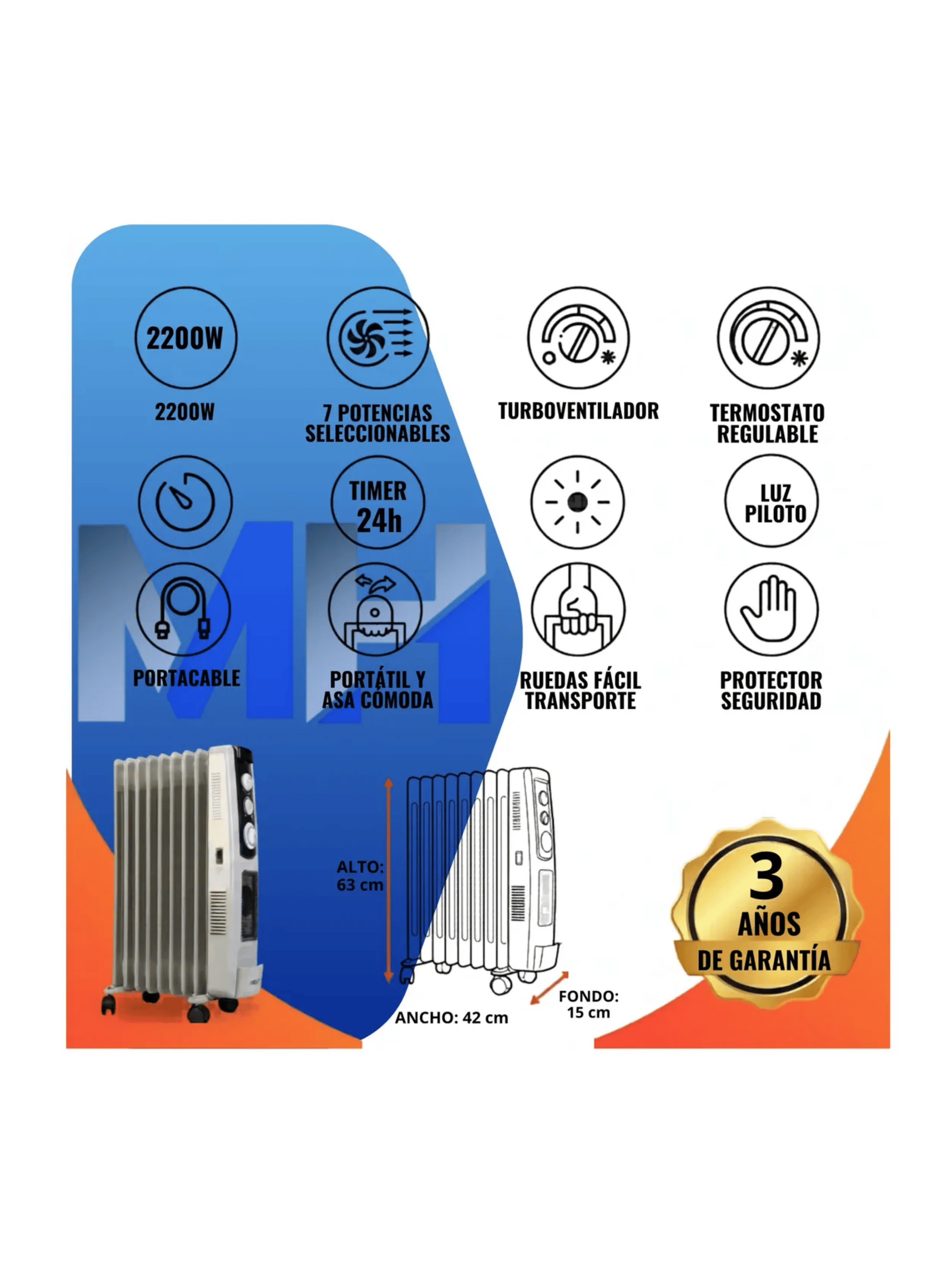 Packx2 Estufas Oleoelectricas Airolite Rb2209tp Aceite 2200w-4