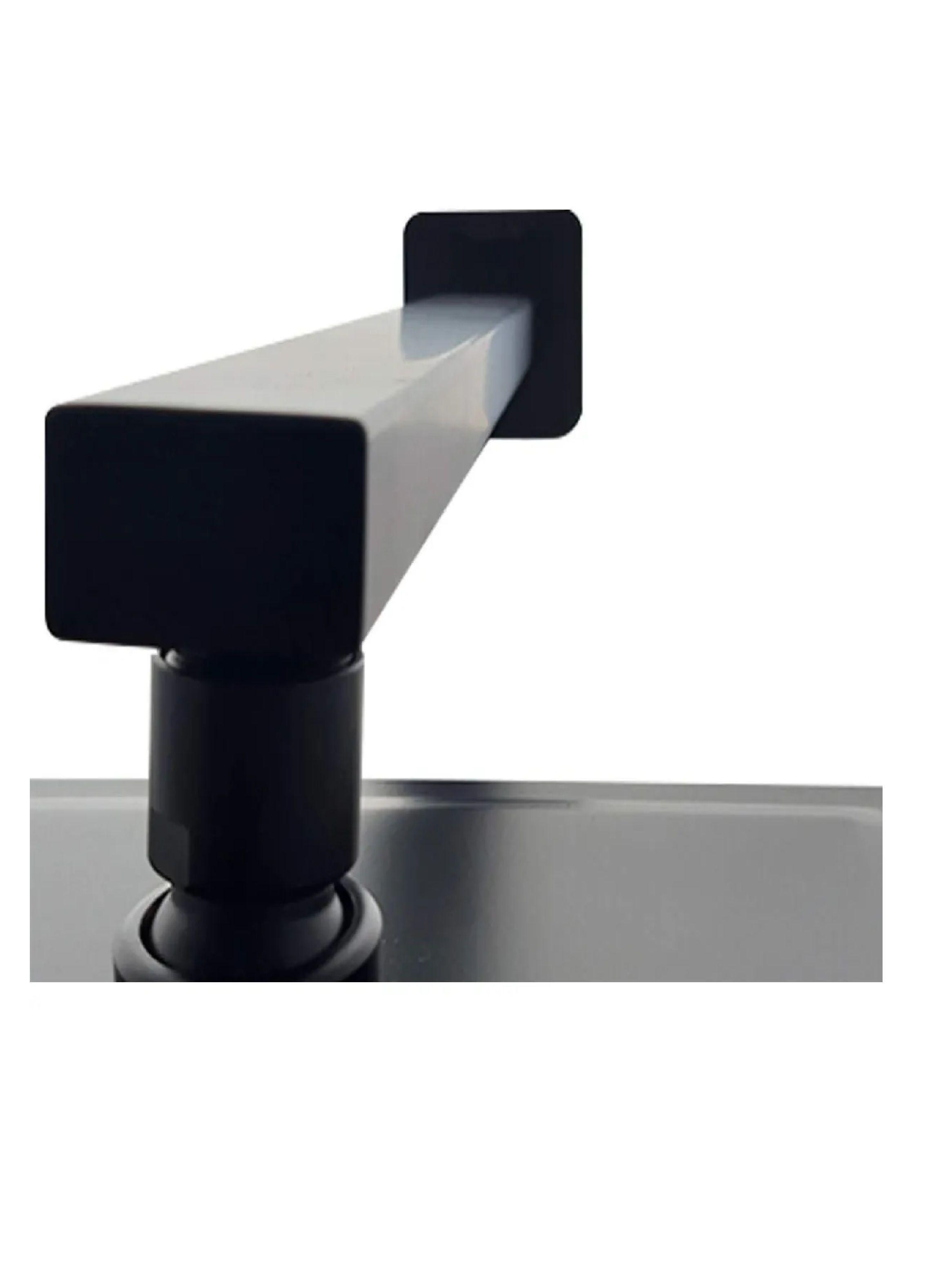 Plato Ducha Cuadrado Negro 25cm + Brazo 40 Cm Taumm-4