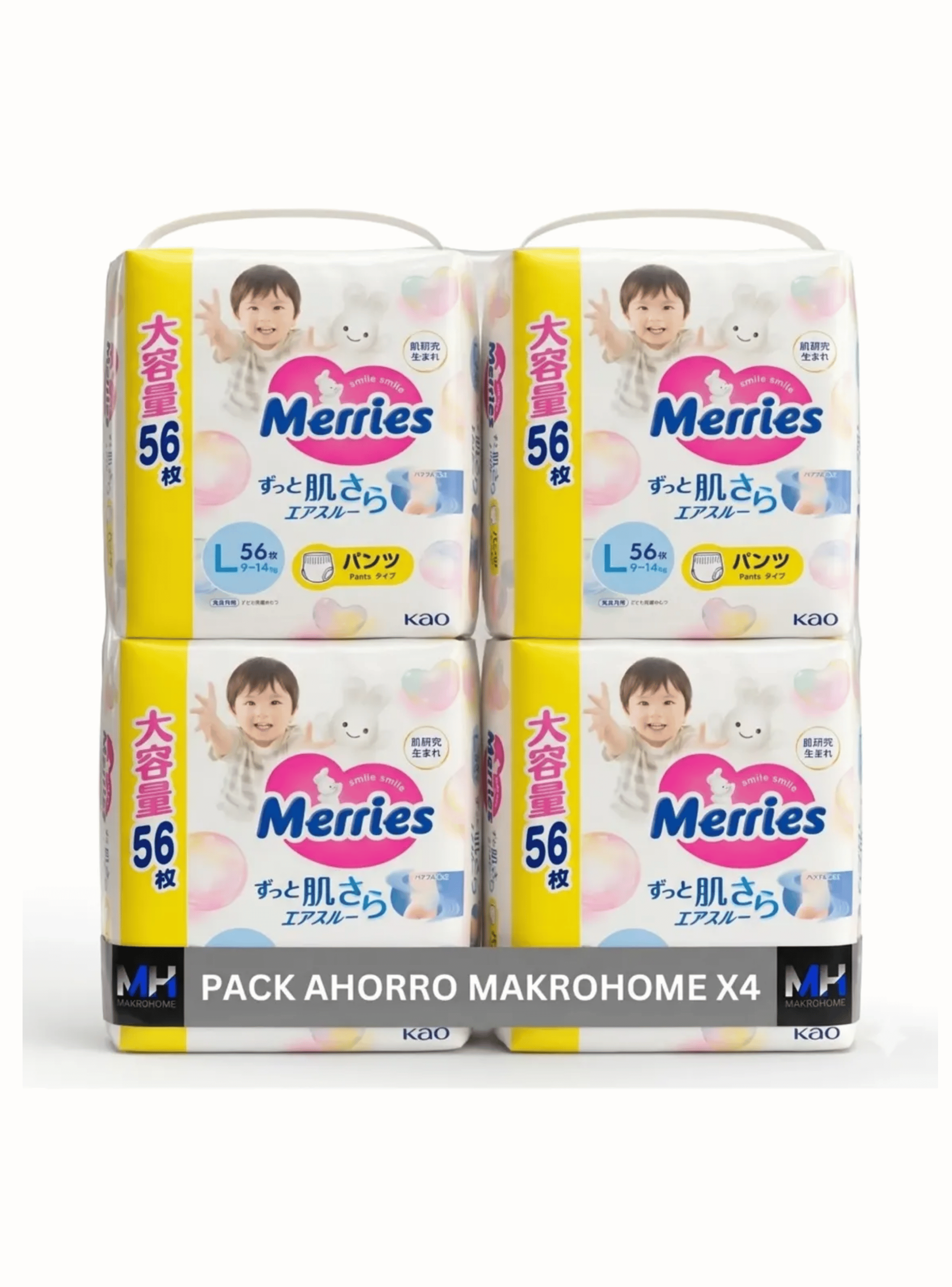Pack 4 Pa ales Merries Pants Talla L 9 14kg 224 Unidades-0