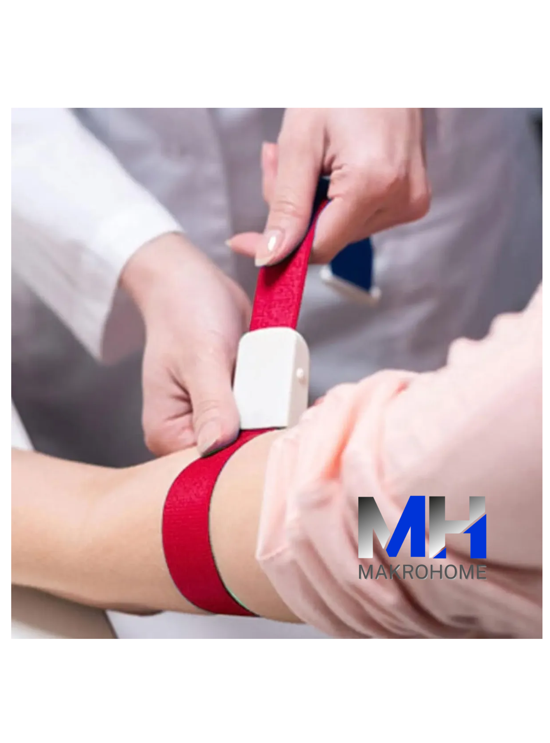 Torniquete Ligadura Elastico Hebilla Muestras Medicas Rojo-1