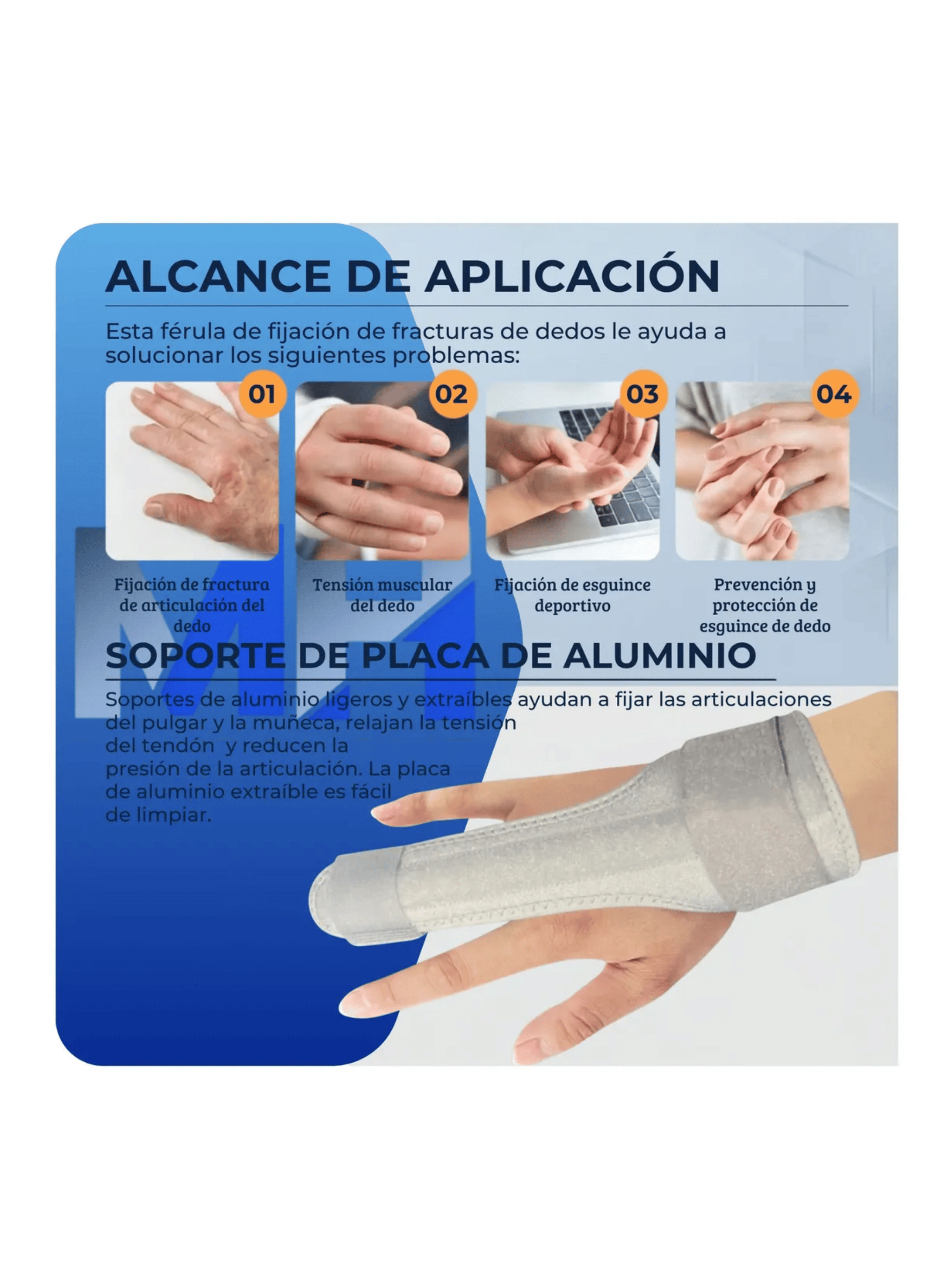 F rula Inmovilizadora De Dedo Y Mu eca Ortop dica Ajustable-3