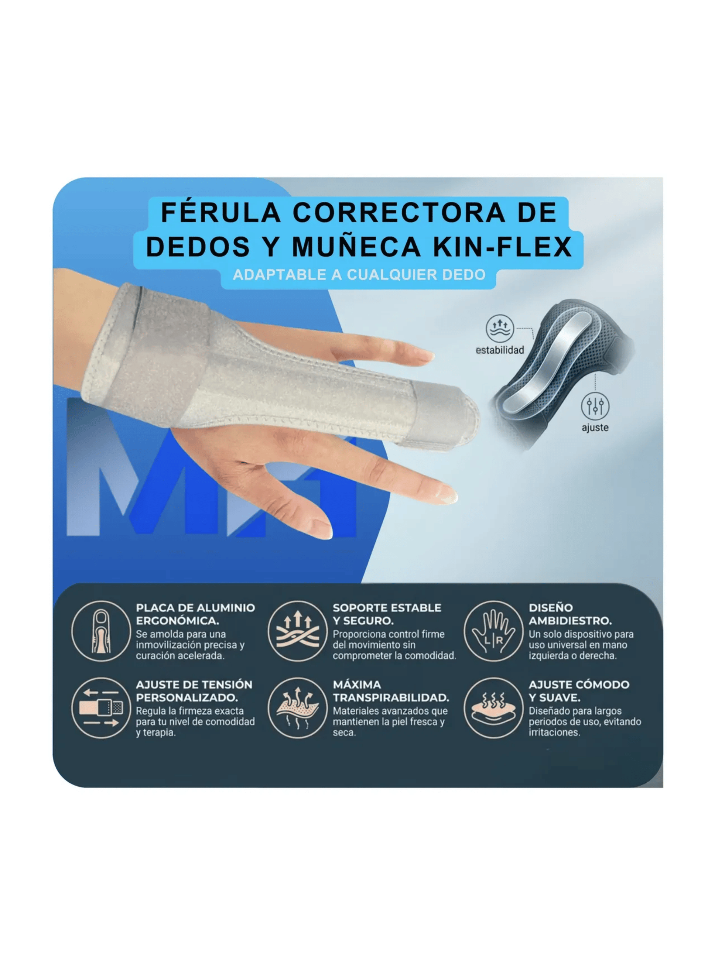 F rula Inmovilizadora De Dedo Y Mu eca Ortop dica Ajustable-4