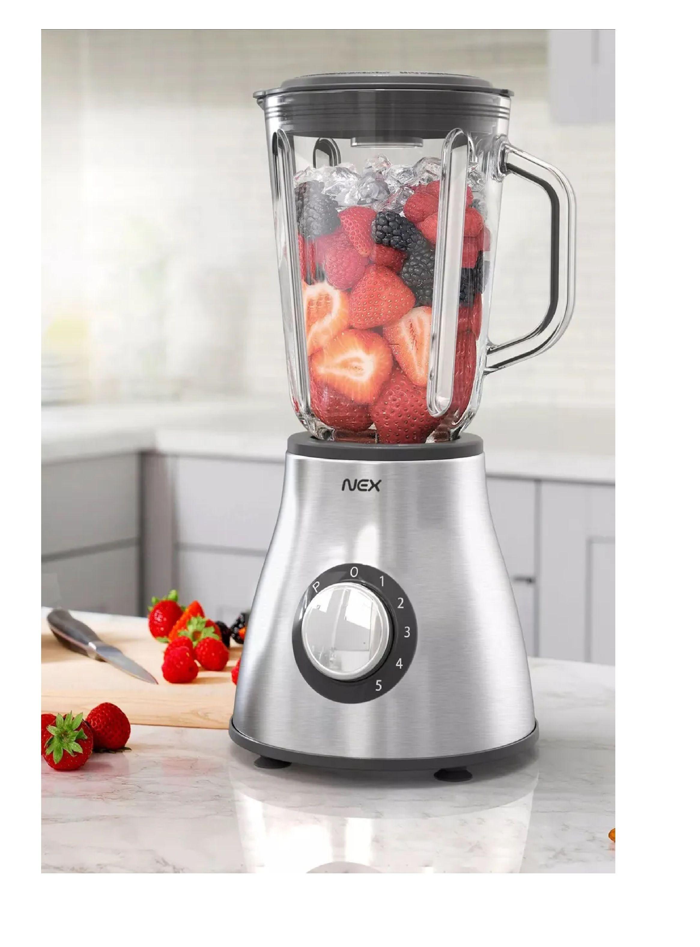 Licuadora Nex 1.5 Litros Acero Inoxidable 5 Velocidades-2