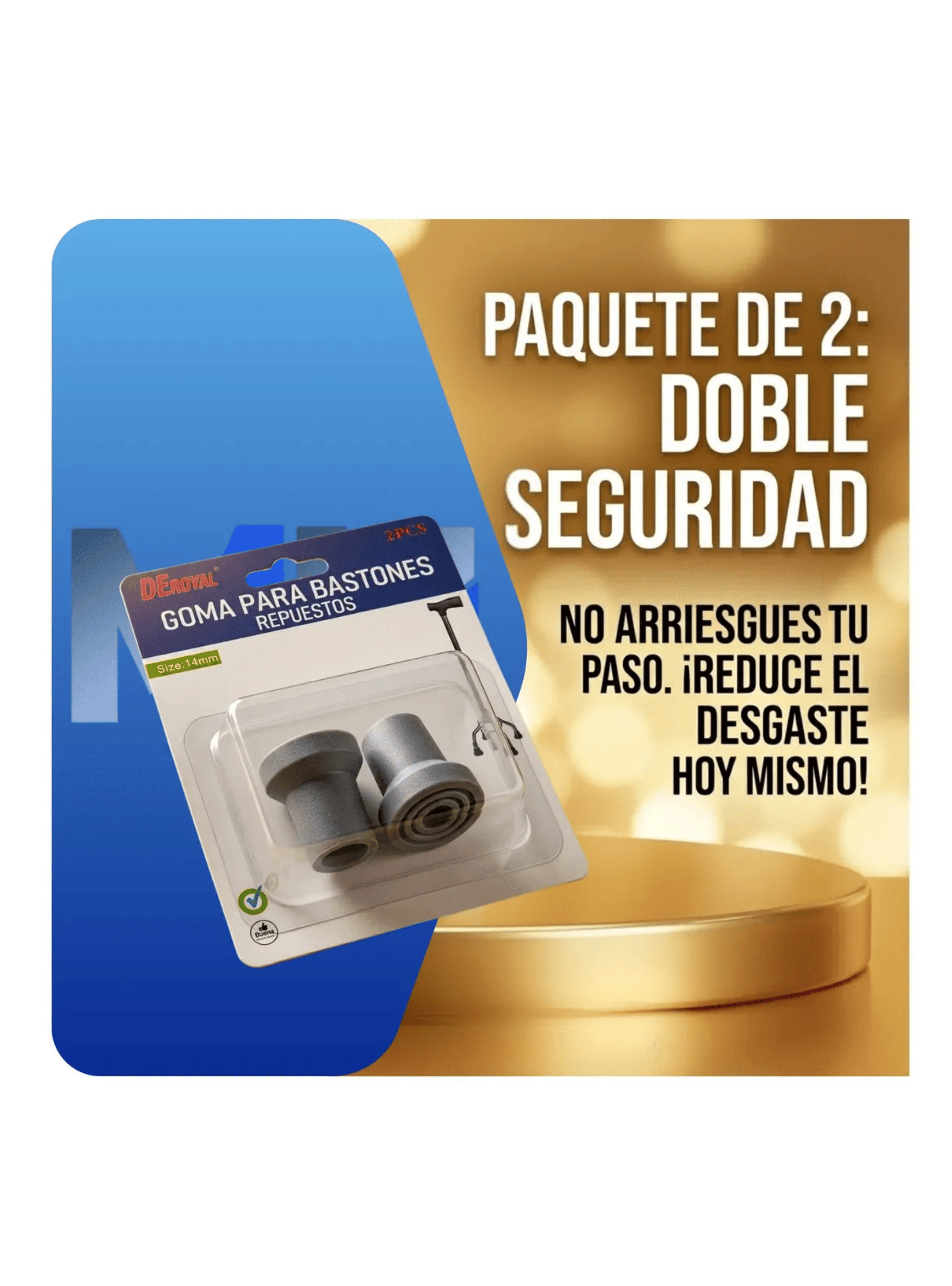 Regatones De Goma Para Baston 14mm Pack 2 Unidades-3