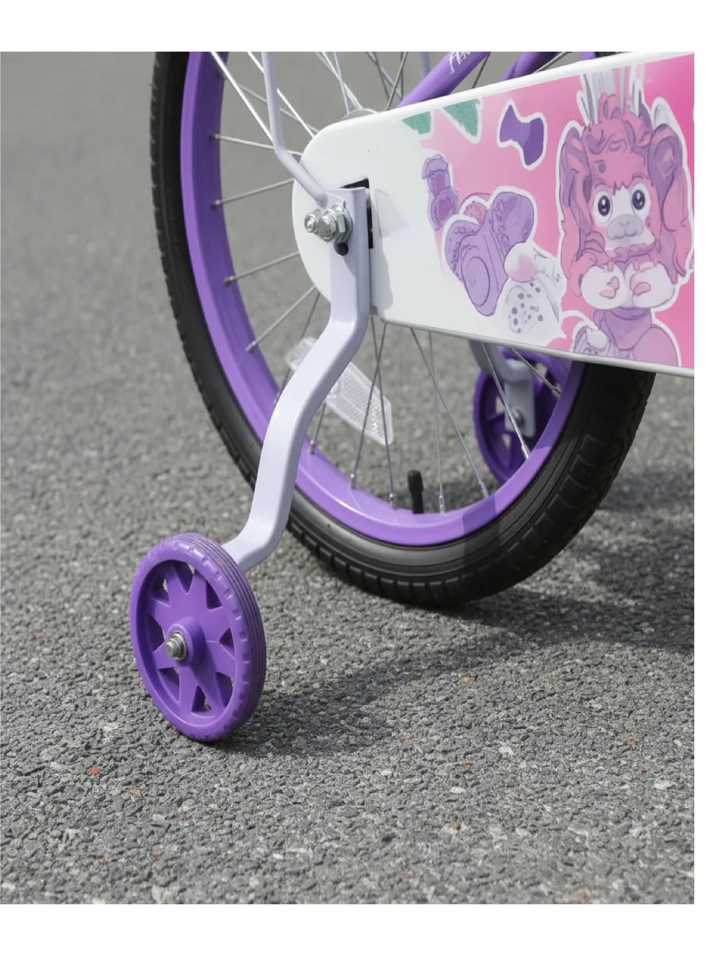 Bicicleta Aro 20 Infantil Con Ruedas De Aprendizaje Violeta-4