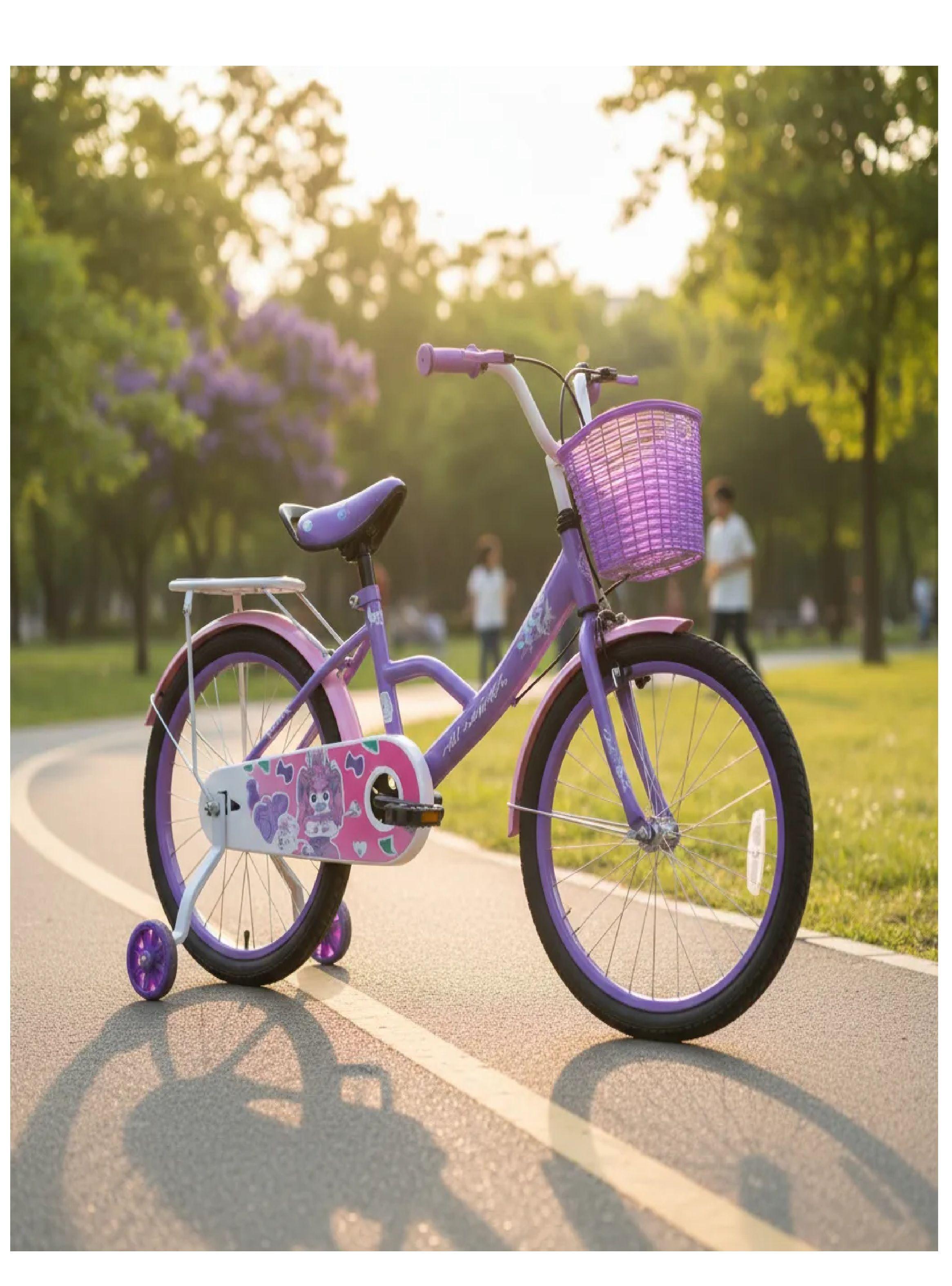 Bicicleta Aro 20 Infantil Con Ruedas De Aprendizaje Violeta-5
