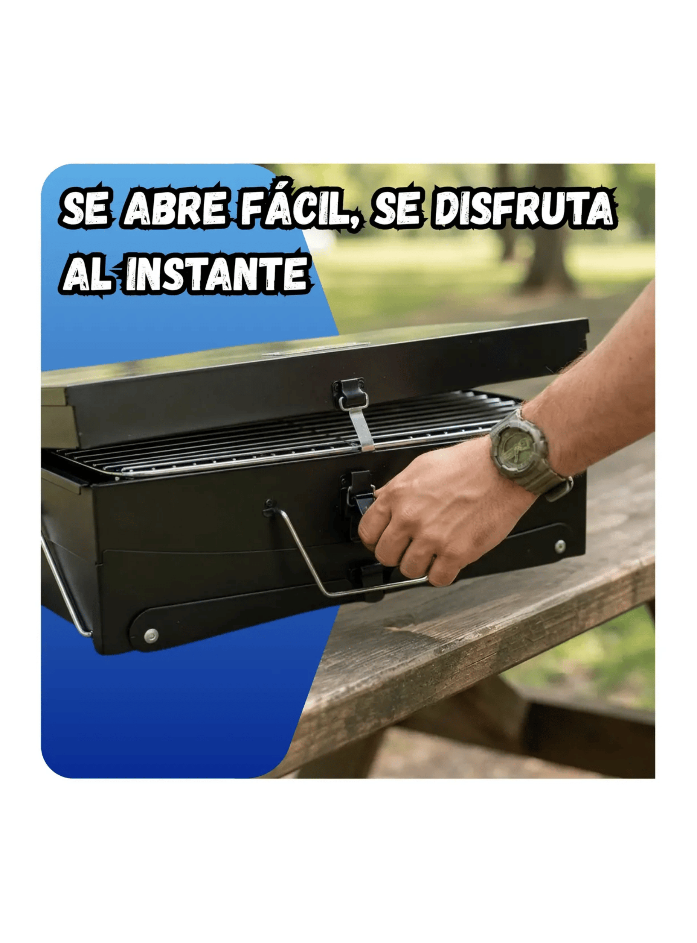 Parrilla A Carbon Portatil Beef Maker Negro Con Accesorios-2