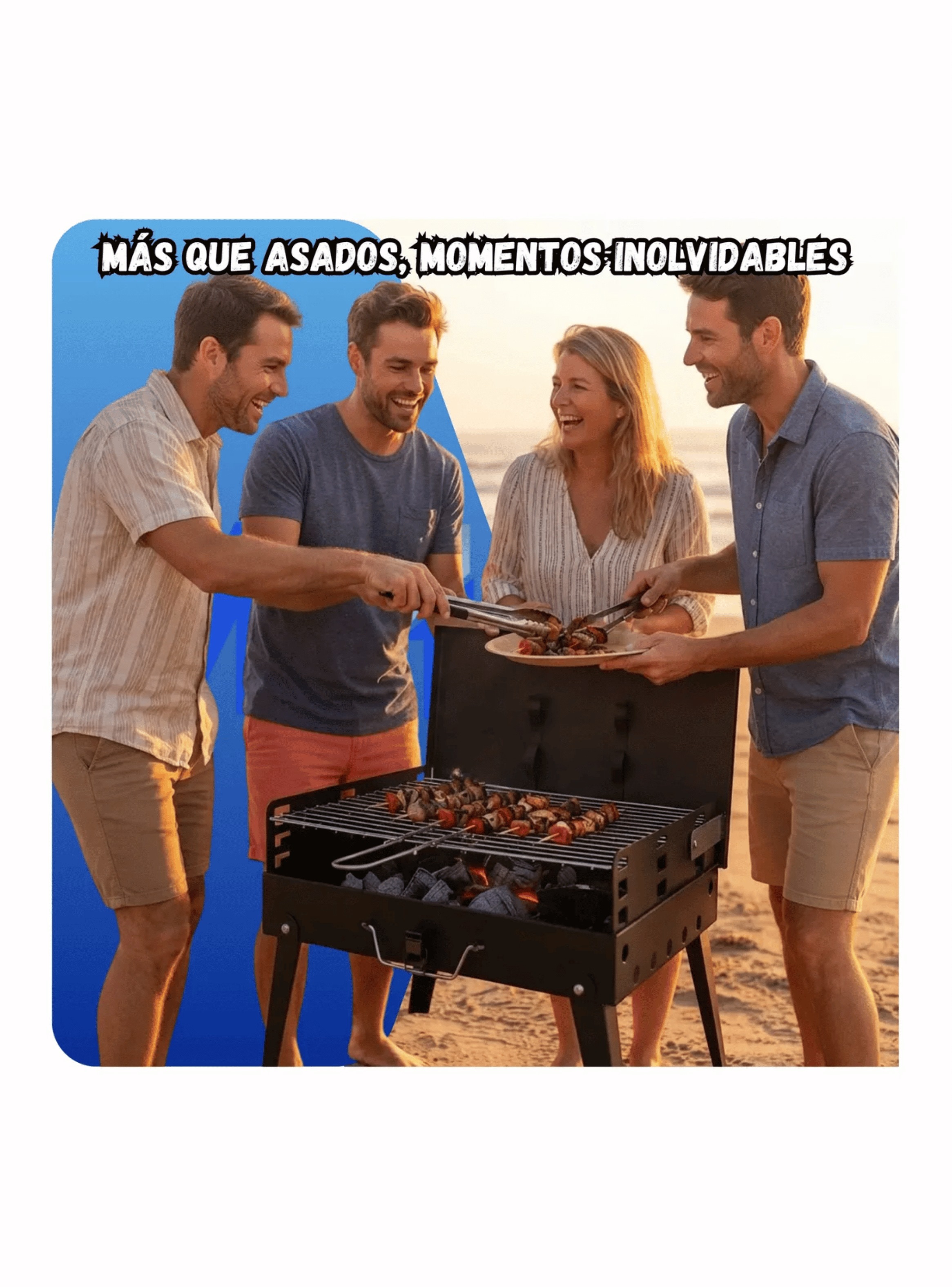 Parrilla A Carbon Portatil Beef Maker Negro Con Accesorios-5
