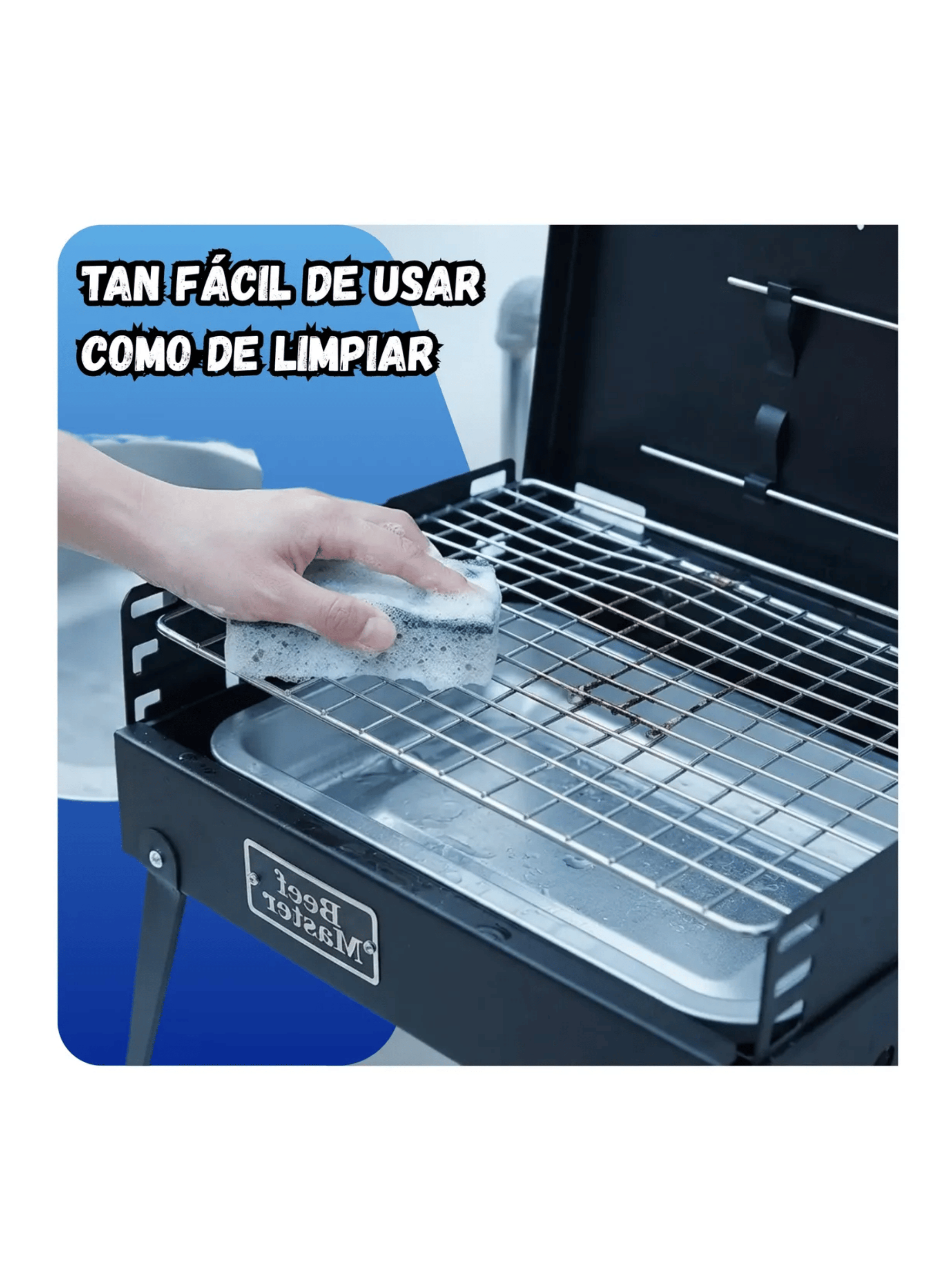 Parrilla A Carbon Portatil Beef Maker Negro Con Accesorios-6