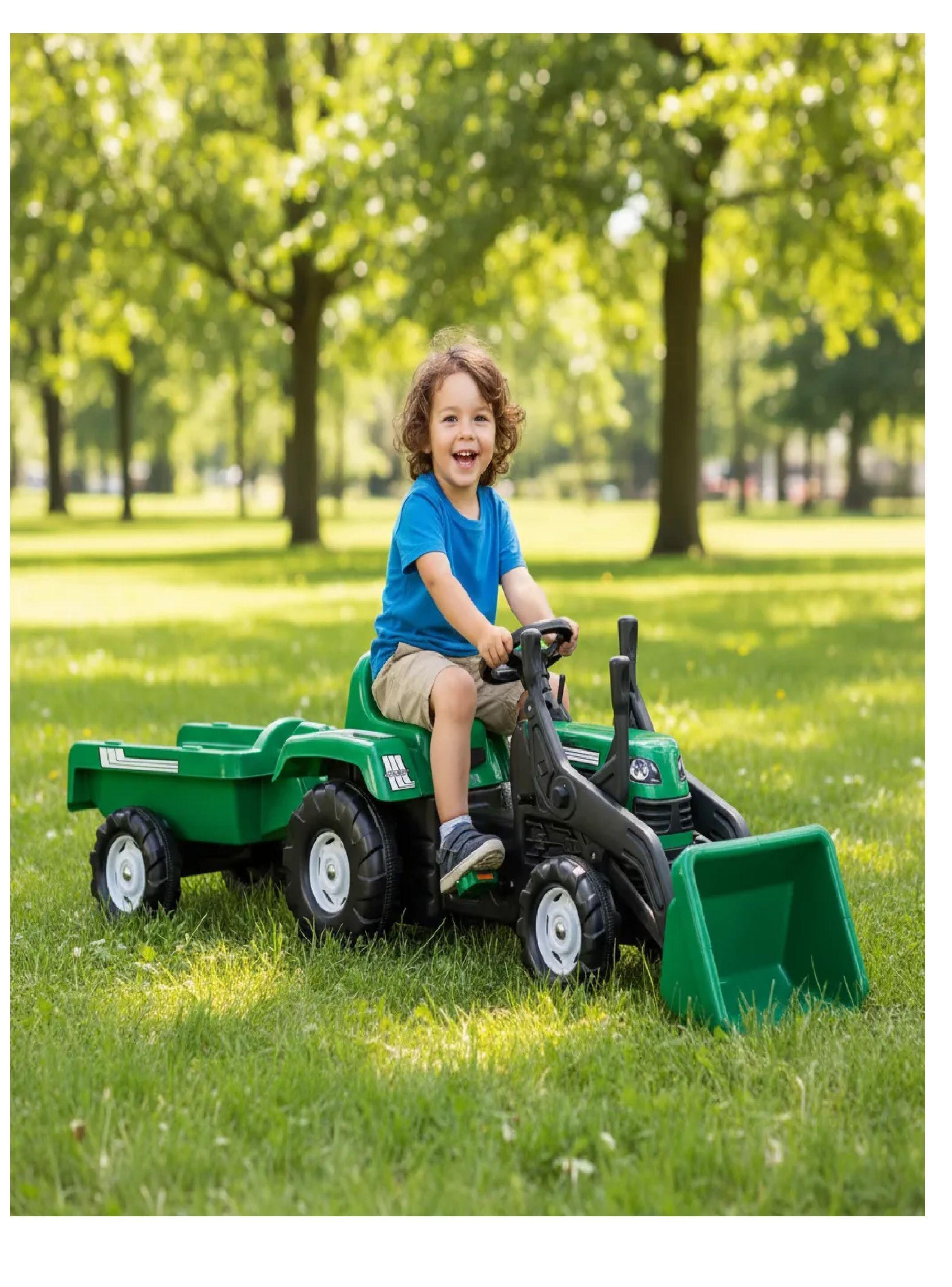 Go Kart Tractor A Pedales Con Remolque Y Retroexcavador-2