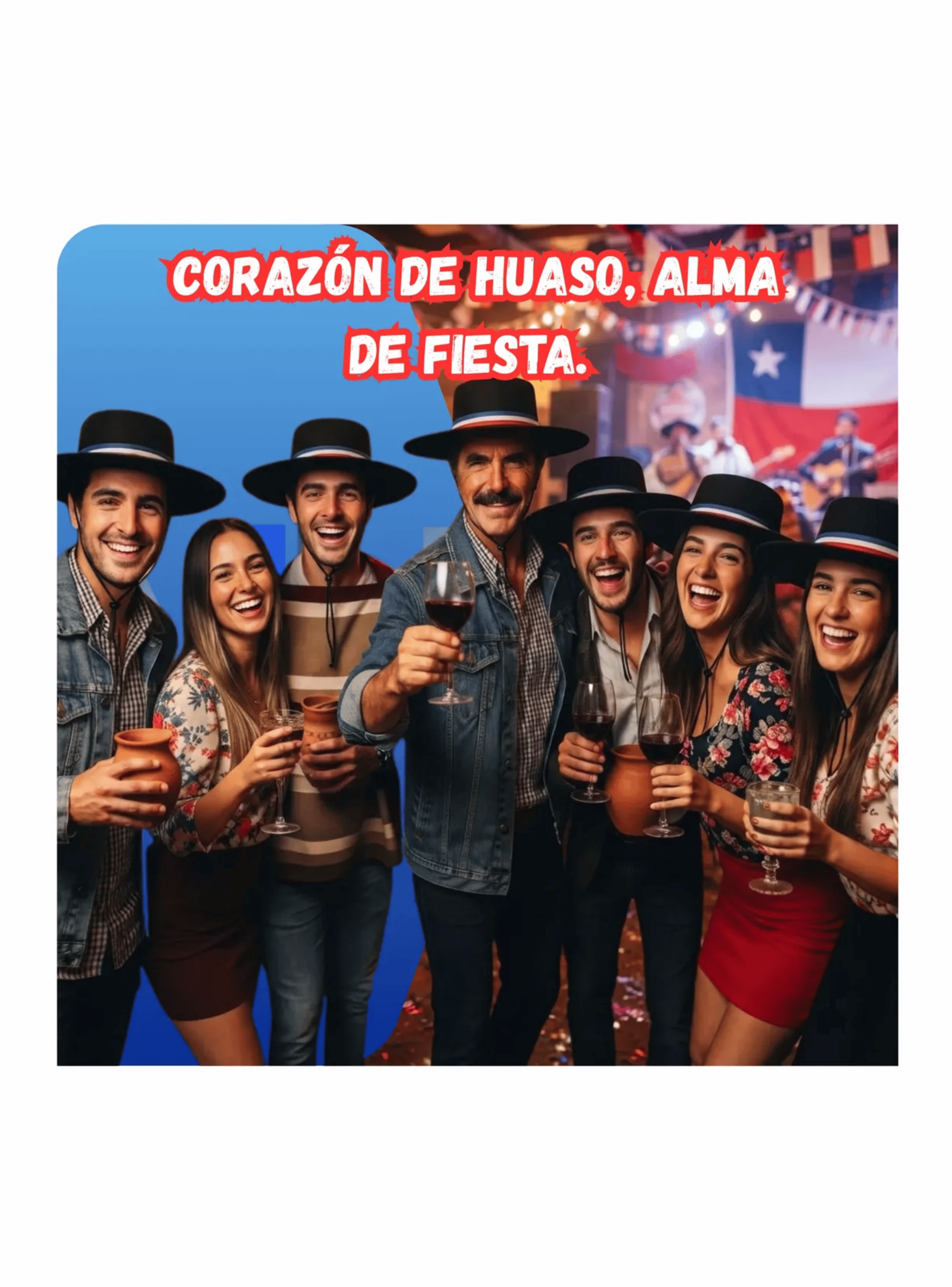 Sombrero Chupalla De Huaso Tradicional Cinta Tricolor X12-5