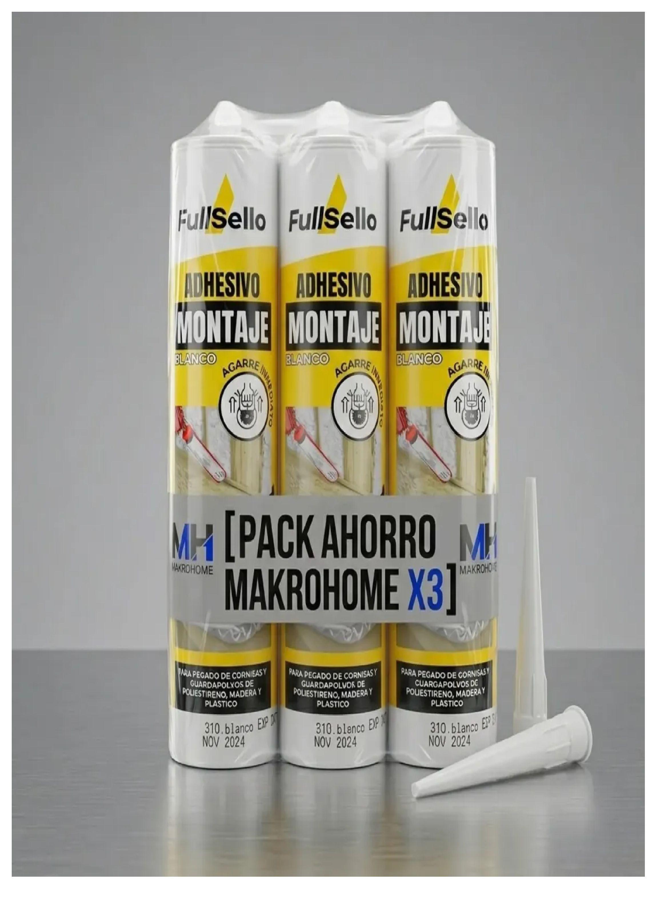 3 Unid Adhesivo Montaje Fullsello Pintable Secado Rapido-0