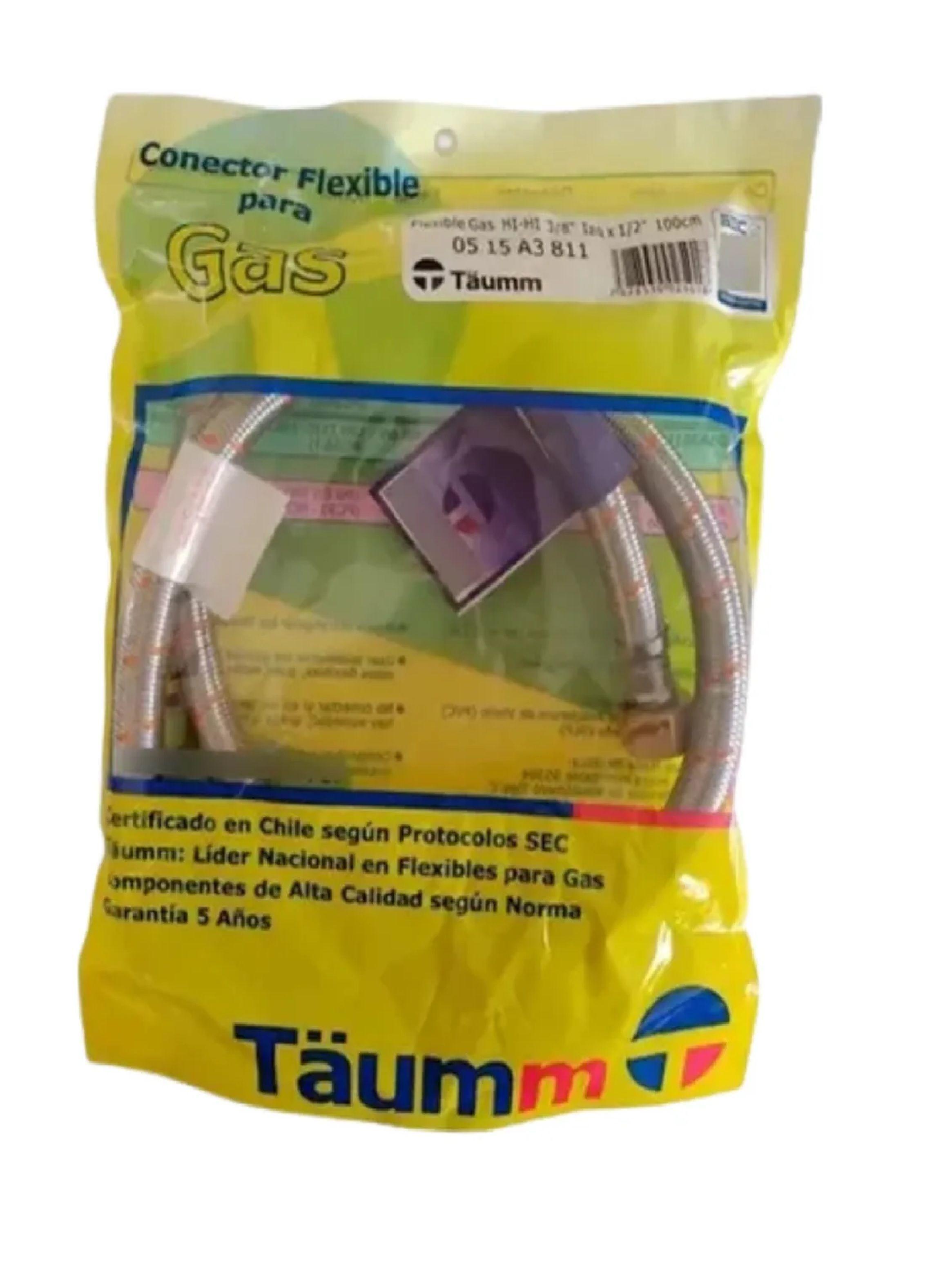 Flexible Para Gas 3/8 Hi Izquierdo X 1/2 Hi 1 Mts Taumm-1