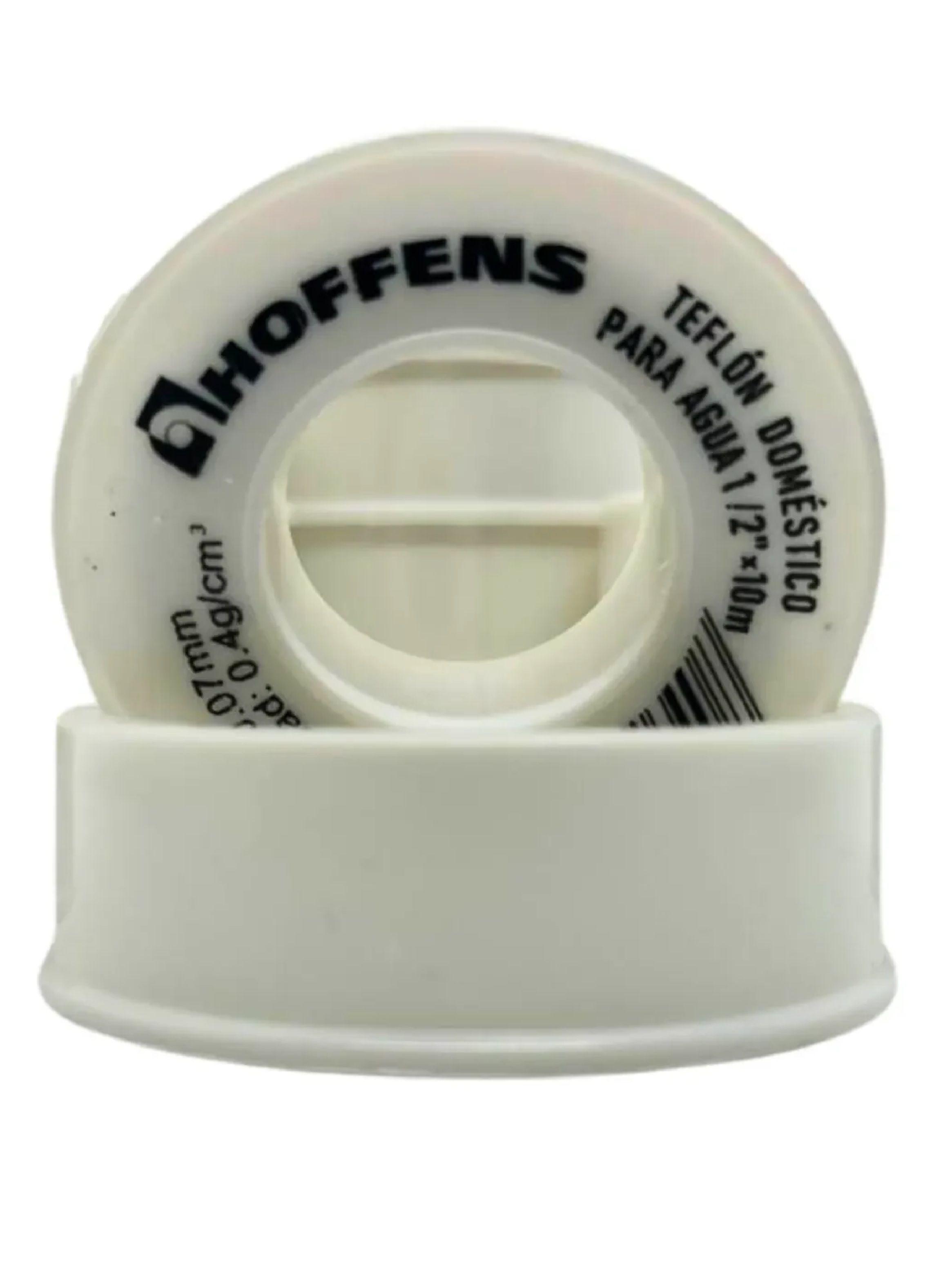 Cinta Teflon Hoffens 1/2 X 10 Metros Sello Hermético Agua-0