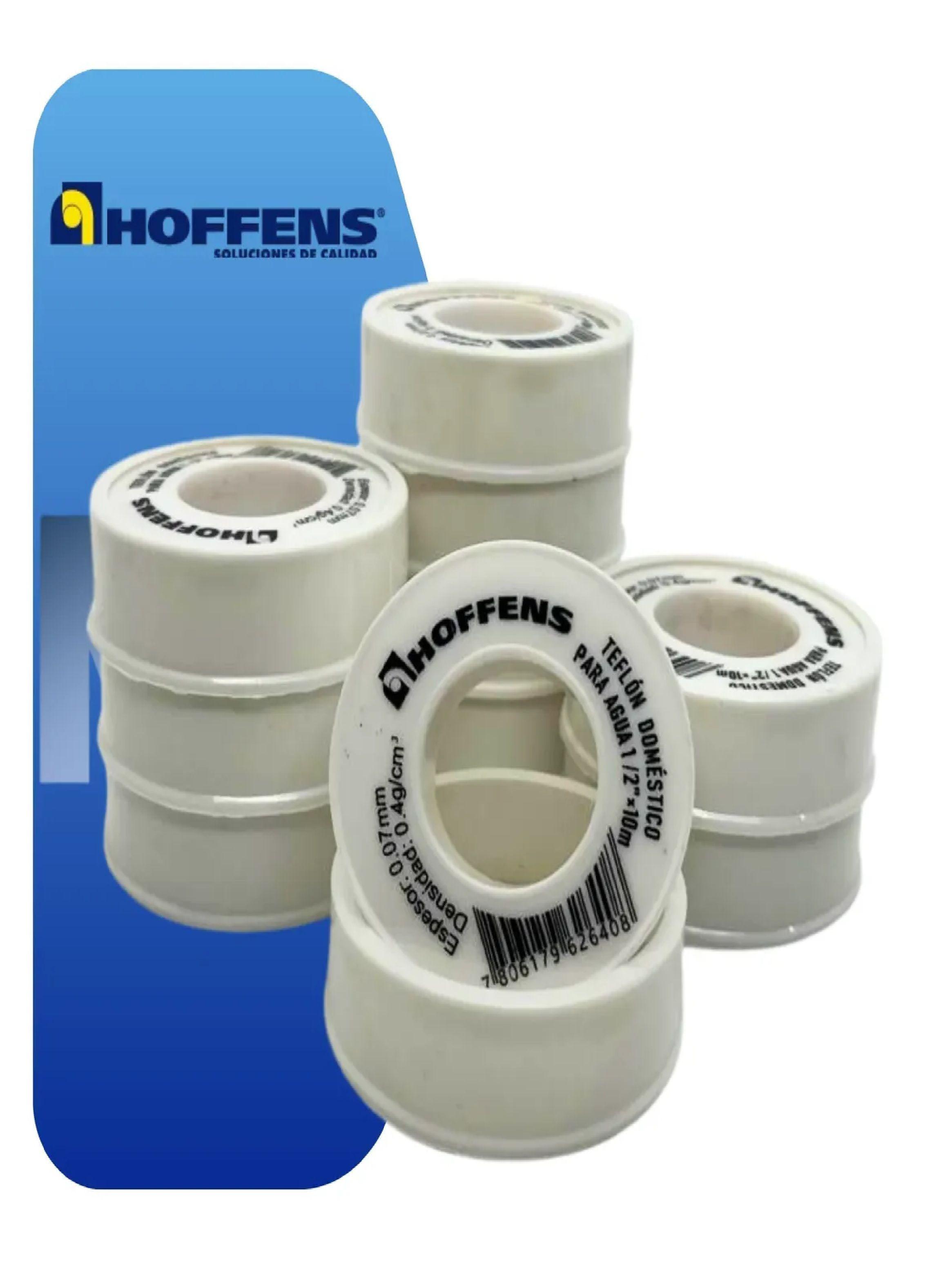 Cinta Teflon Hoffens 1/2 X 10 Metros Sello Hermético Agua-1