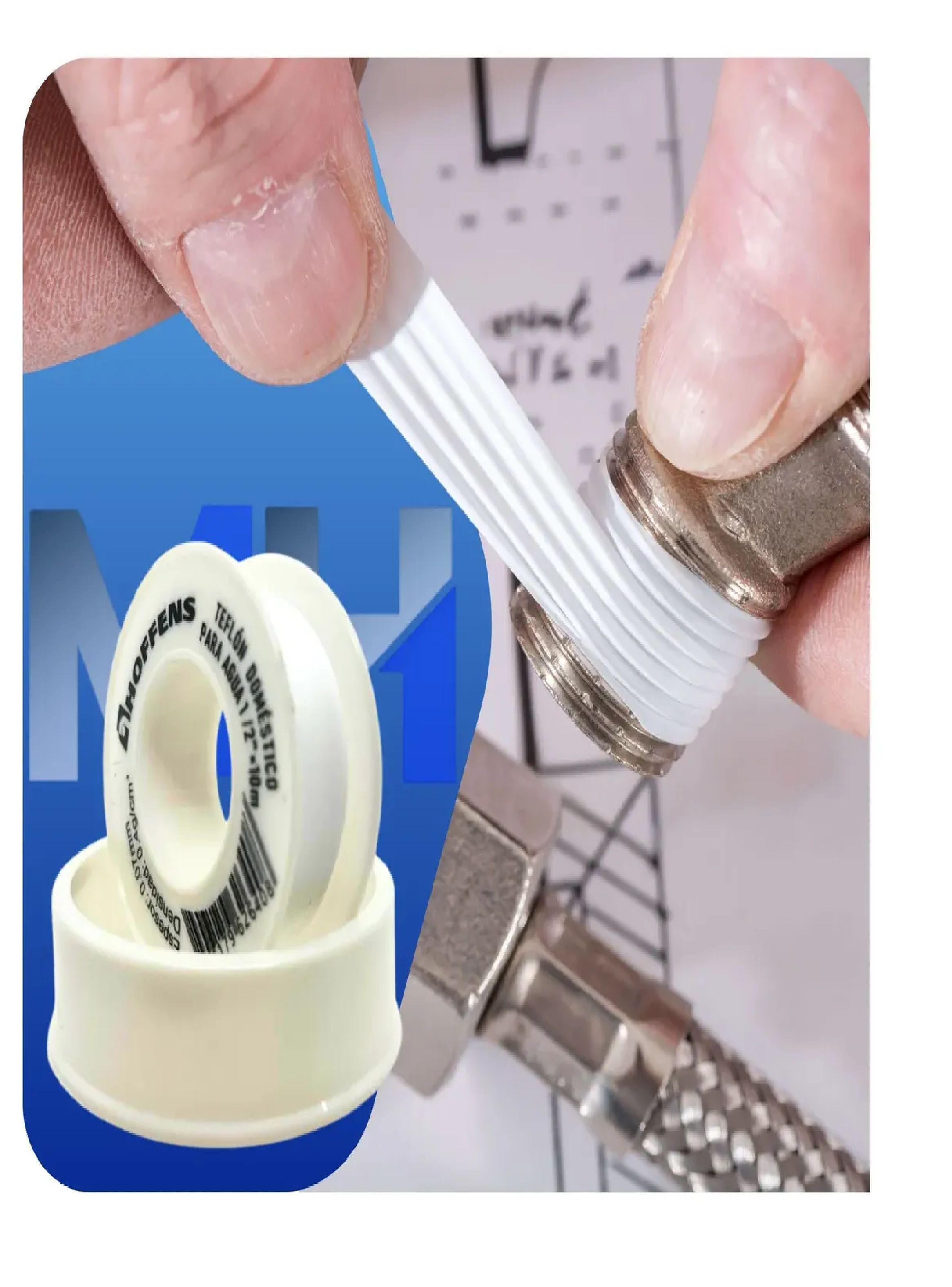 Cinta Teflon Hoffens 1/2 X 10 Metros Sello Hermético Agua-4