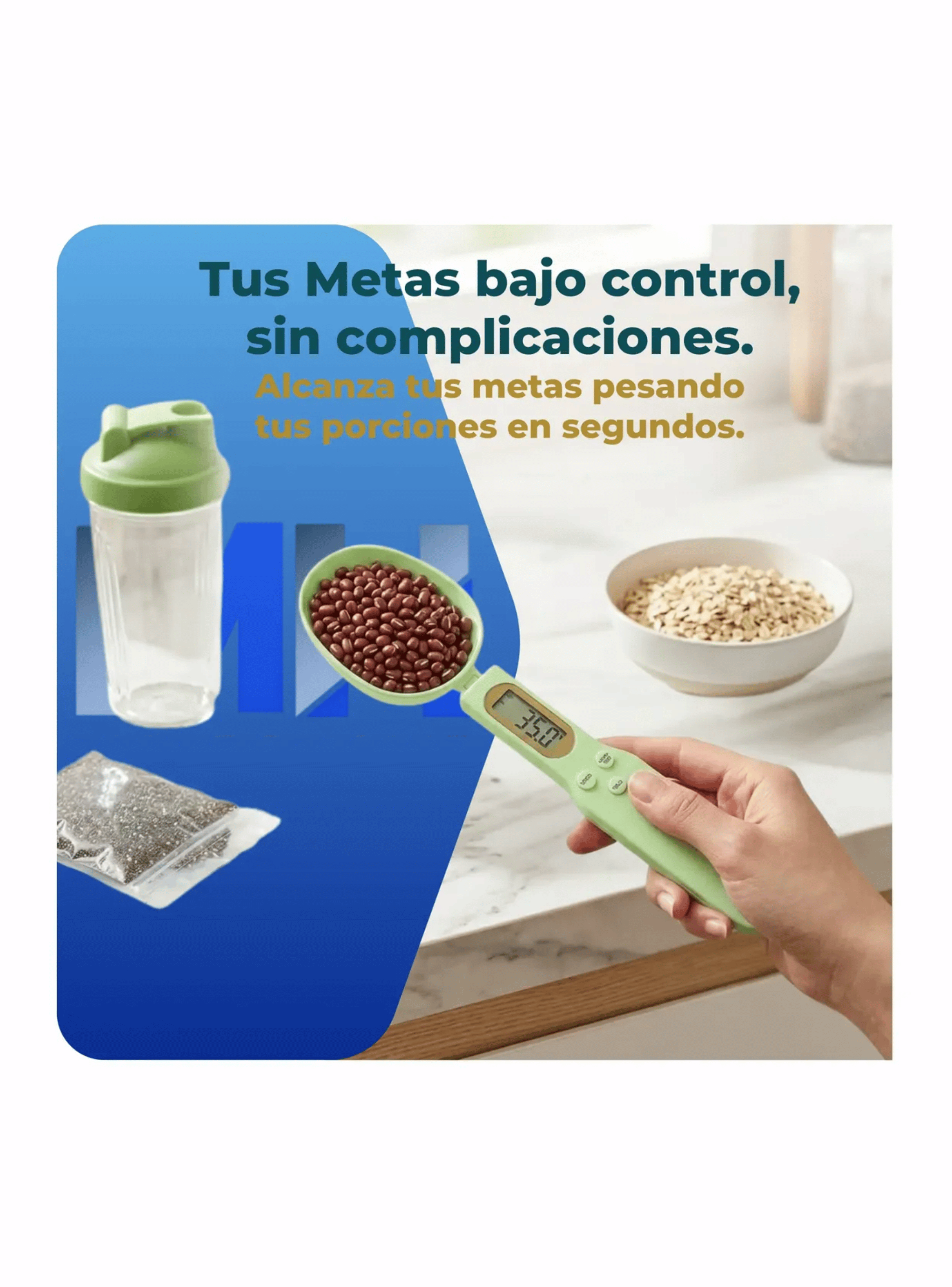 Cuchara Medidora Digital Bascula Balanza Precision 500g Verde Claro-2