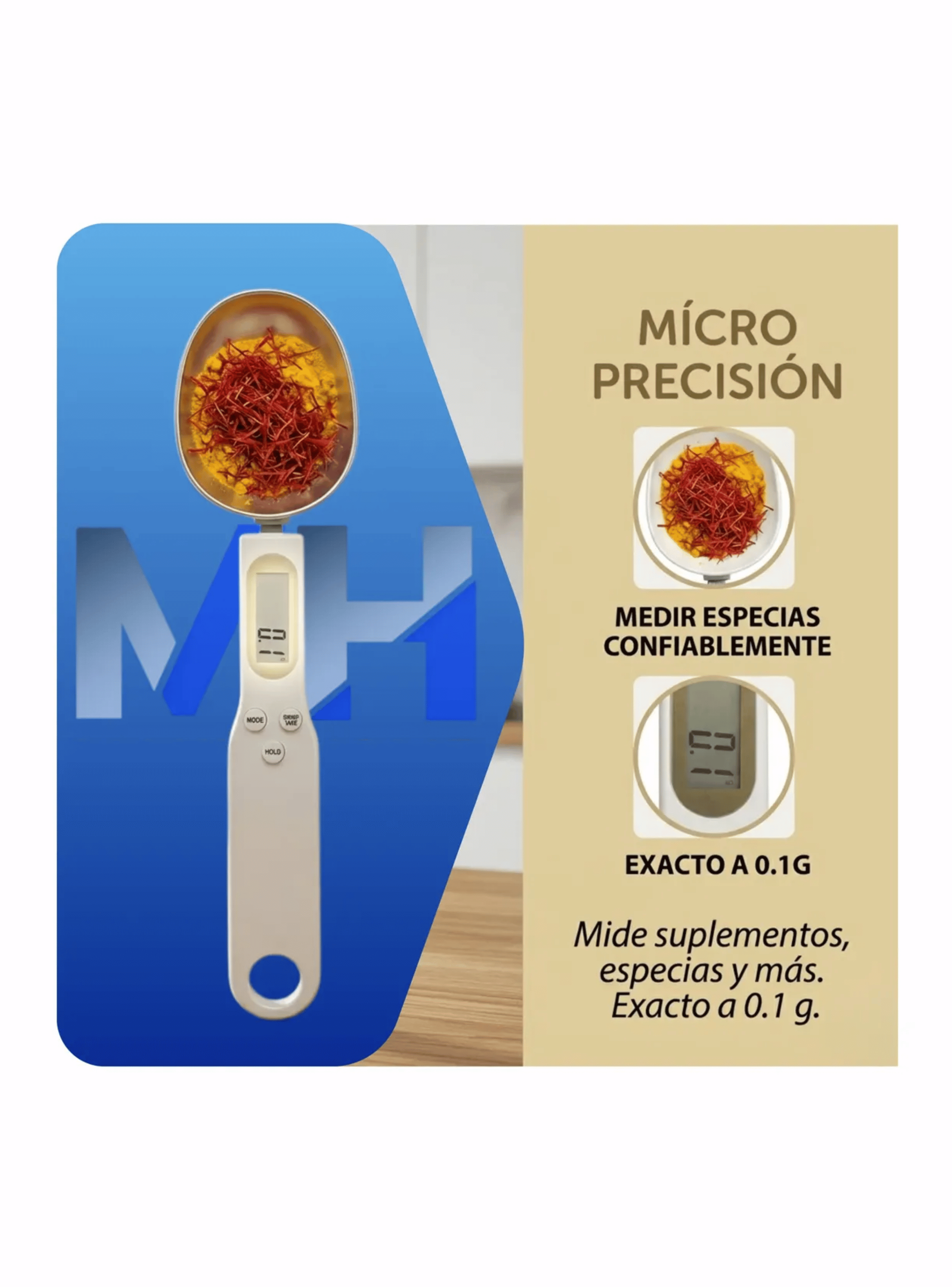 Cuchara Medidora Digital Bascula Balanza Precision 500g Verde Claro-6