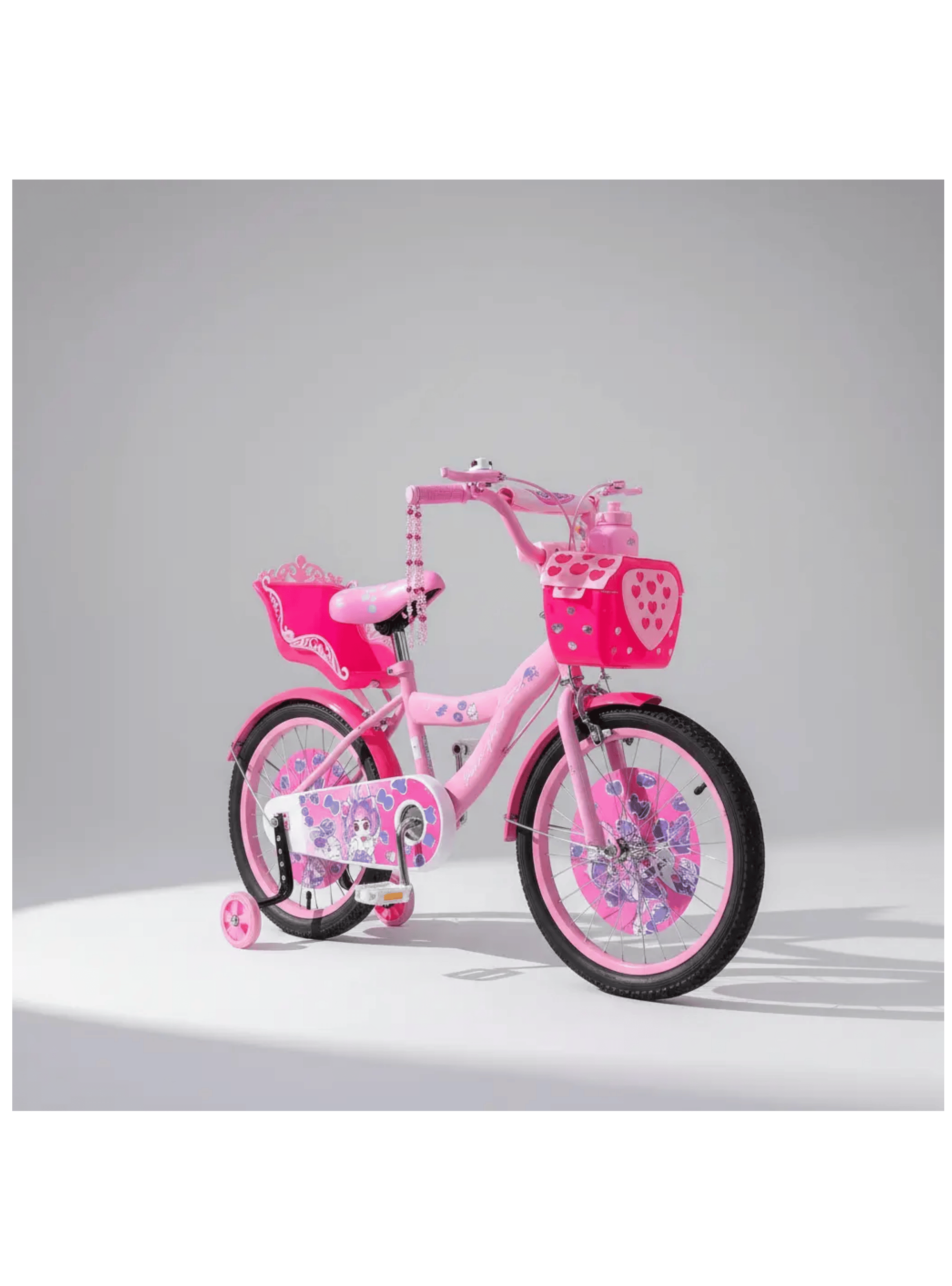 Bicicleta Infantil Con Ruedas De Aprendizaje Rosa-4