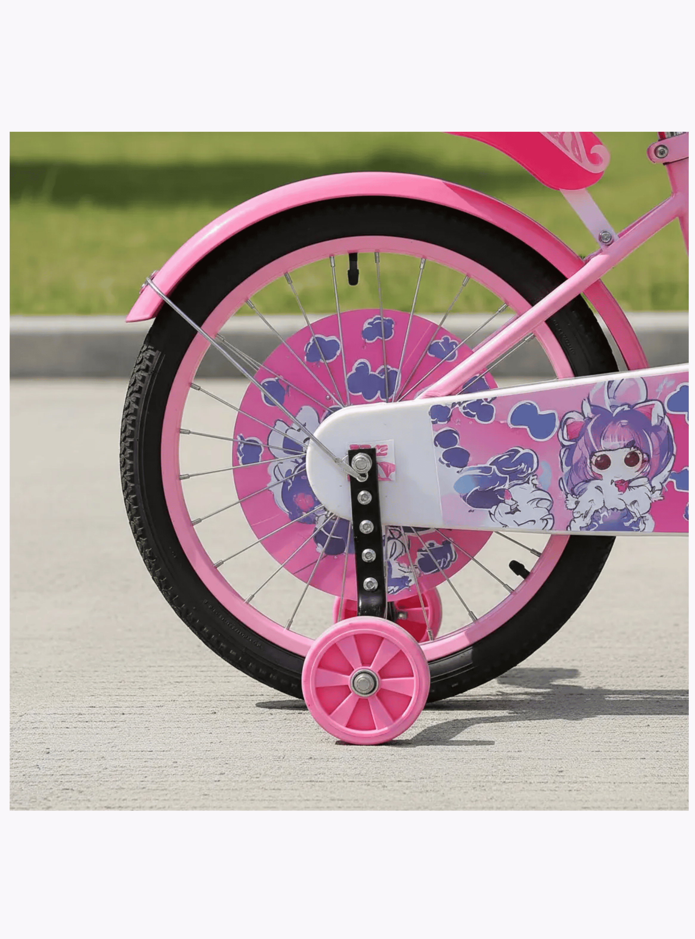 Bicicleta Infantil Con Ruedas De Aprendizaje Rosa-5