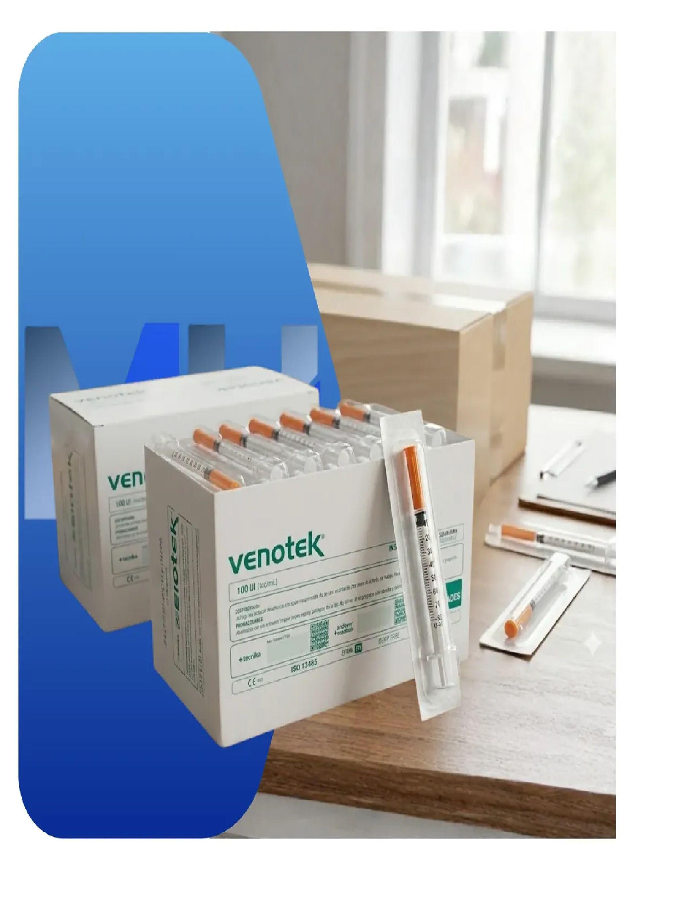 Jeringa Insulina Venotek 100ui 1ml 30g X 8mm - Caja 100 Unid-5