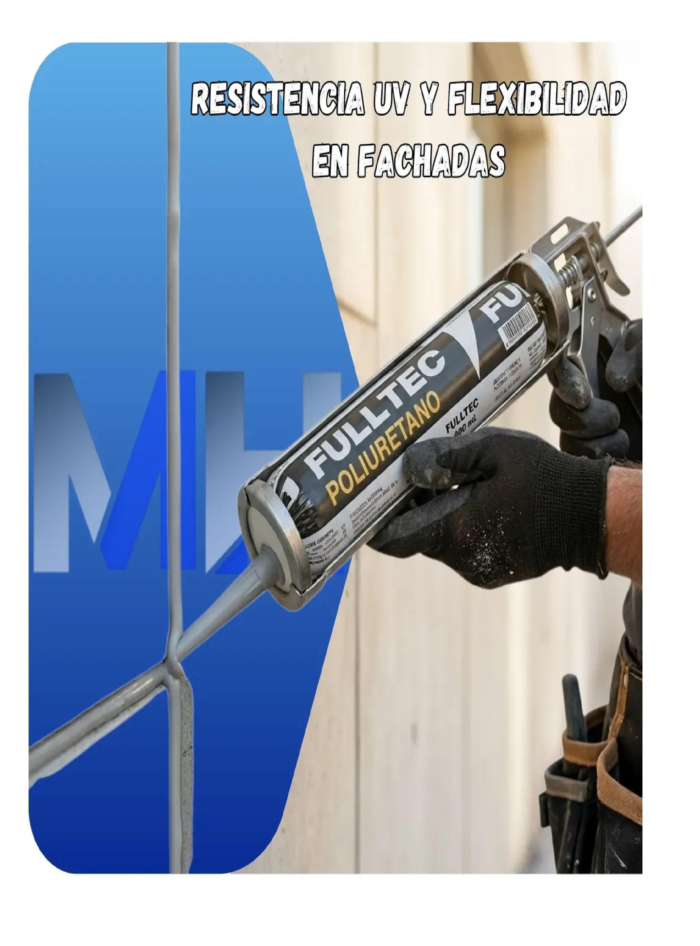 Pack 12 Sellador Poliuretano Gris Fulltec 600ml Pu40 Sello-3