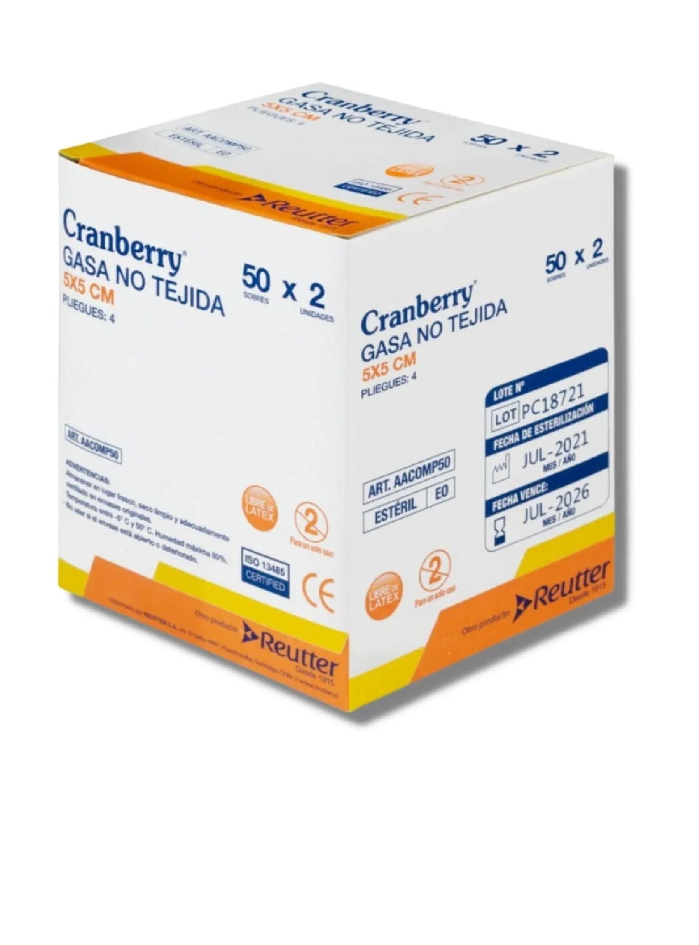 Gasa Estéril 5x5- Caja 50 Sobres X 2 Cranberry-0