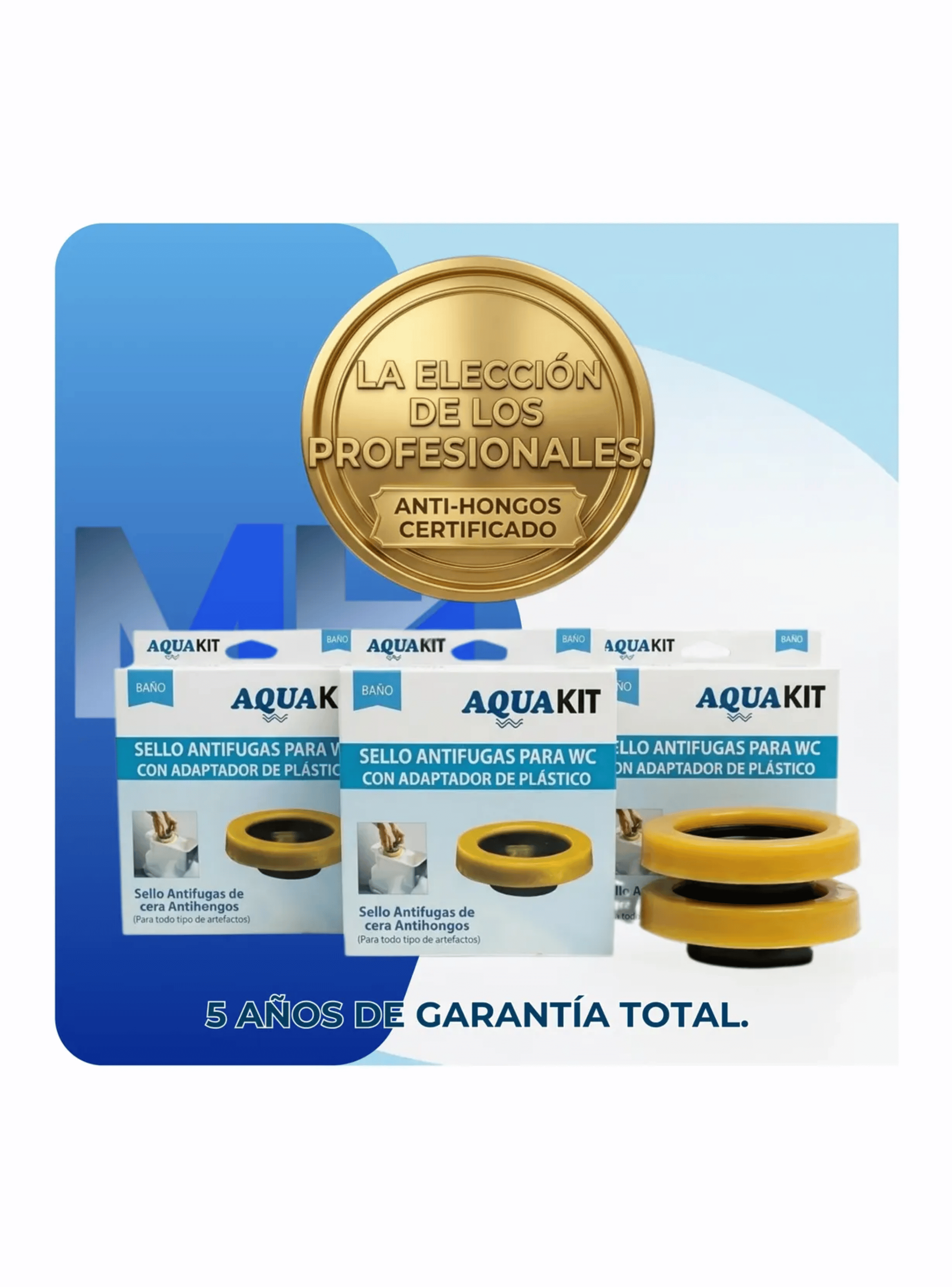 Sello De Cera Antifugas Wc Con Cuello Plastico Aquakit-4