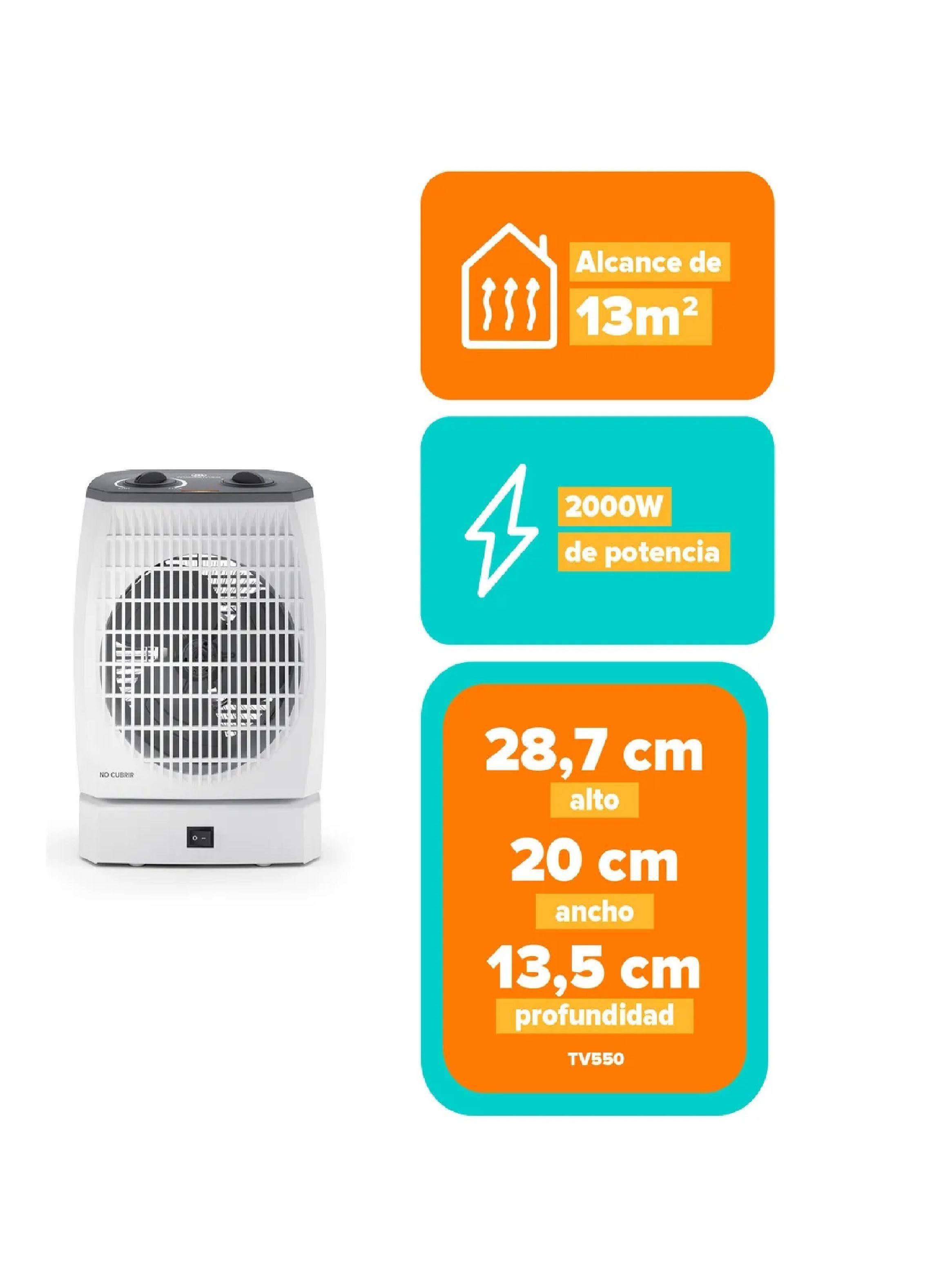 Termoventilador Mademsa 2000w 2 Velocidades Oscilación Tv550-2
