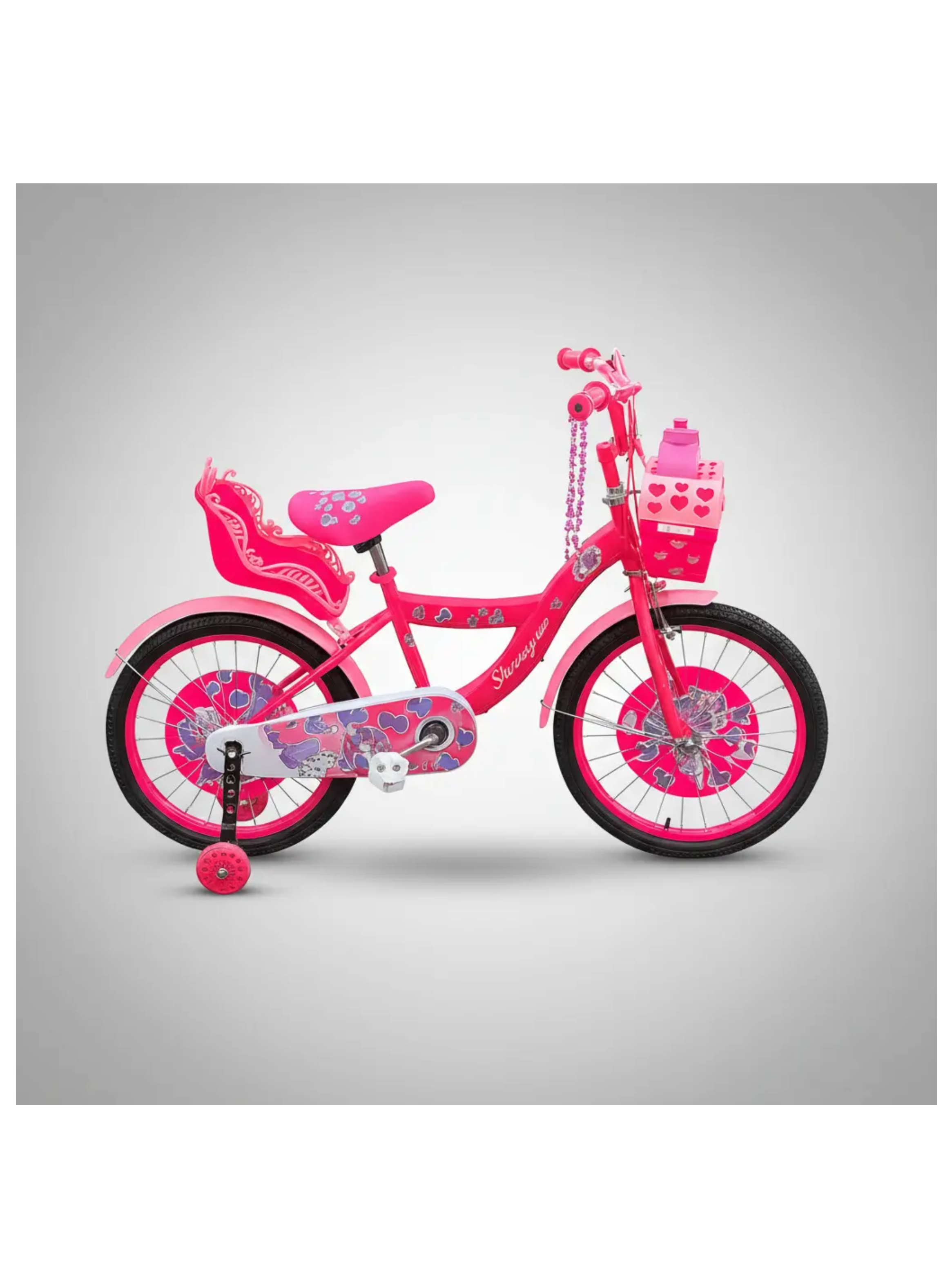 Bicicleta Infantil Con Ruedas De Aprendizaje Fucsia-2