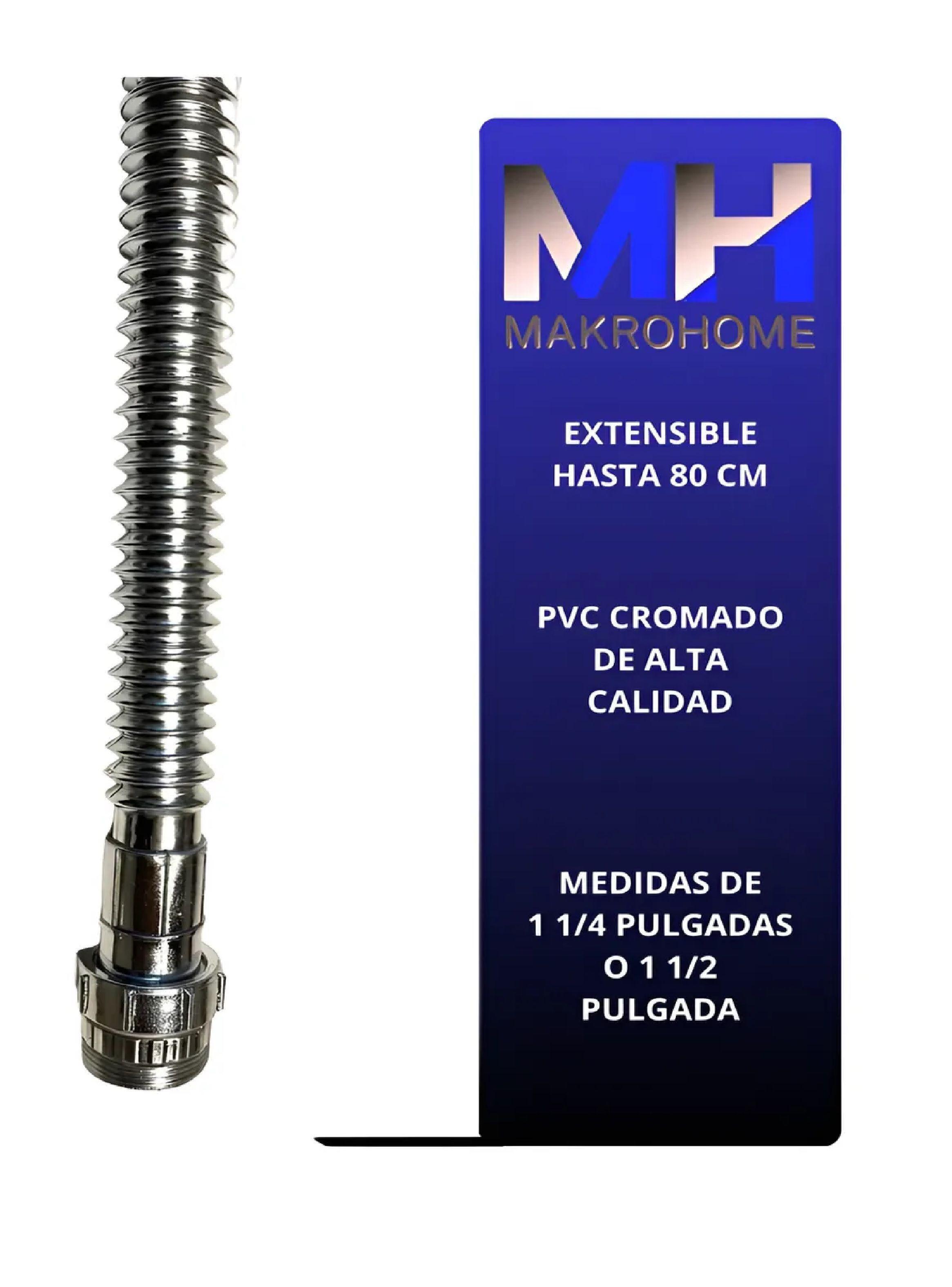 Alargador Sifon Acordeon Universal 1 1/4 Y 1 1/2 Cromado-1