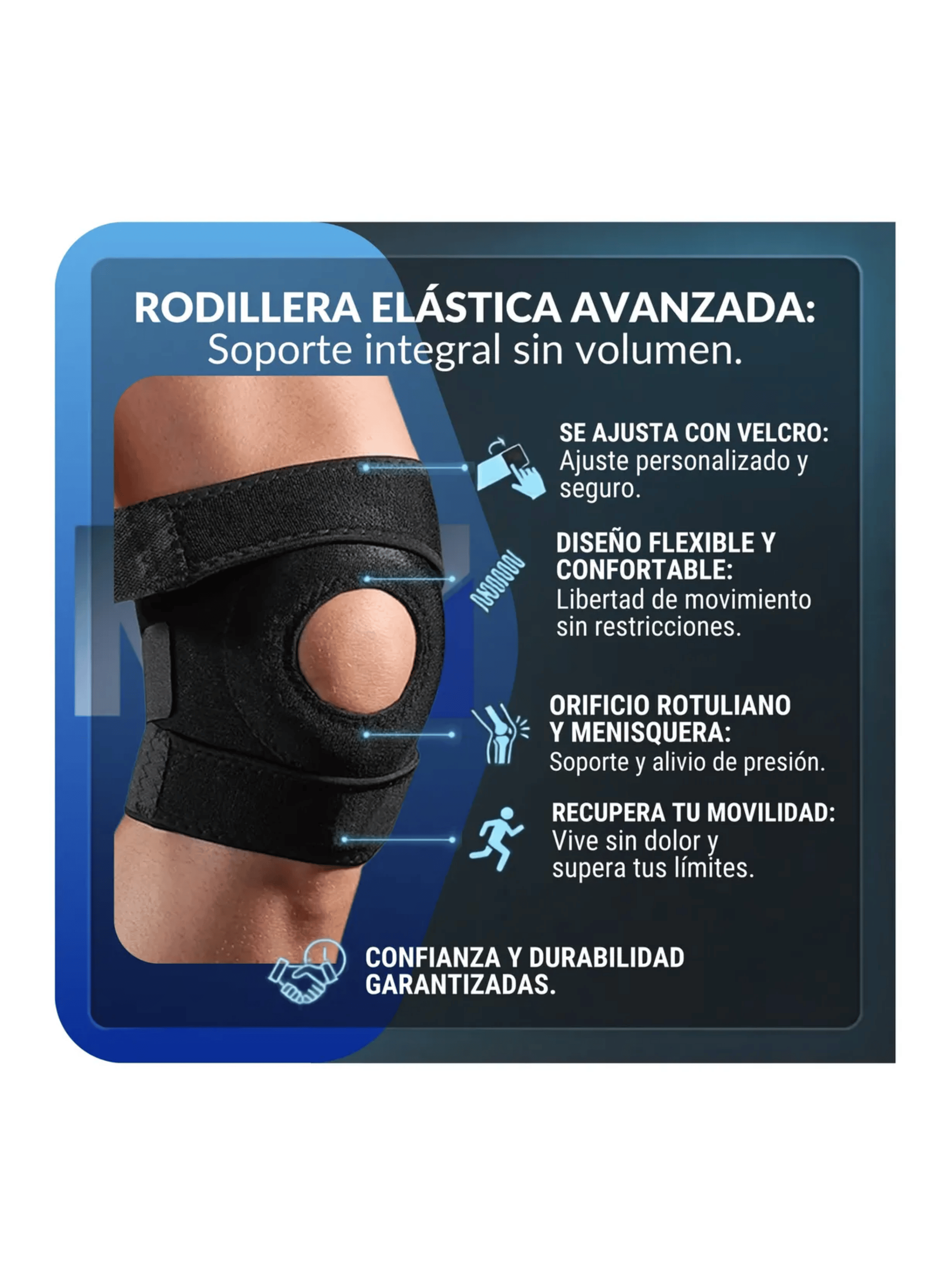 Rodillera Para Meniscos Soporte Rotula Triple Banda Sujecion-6