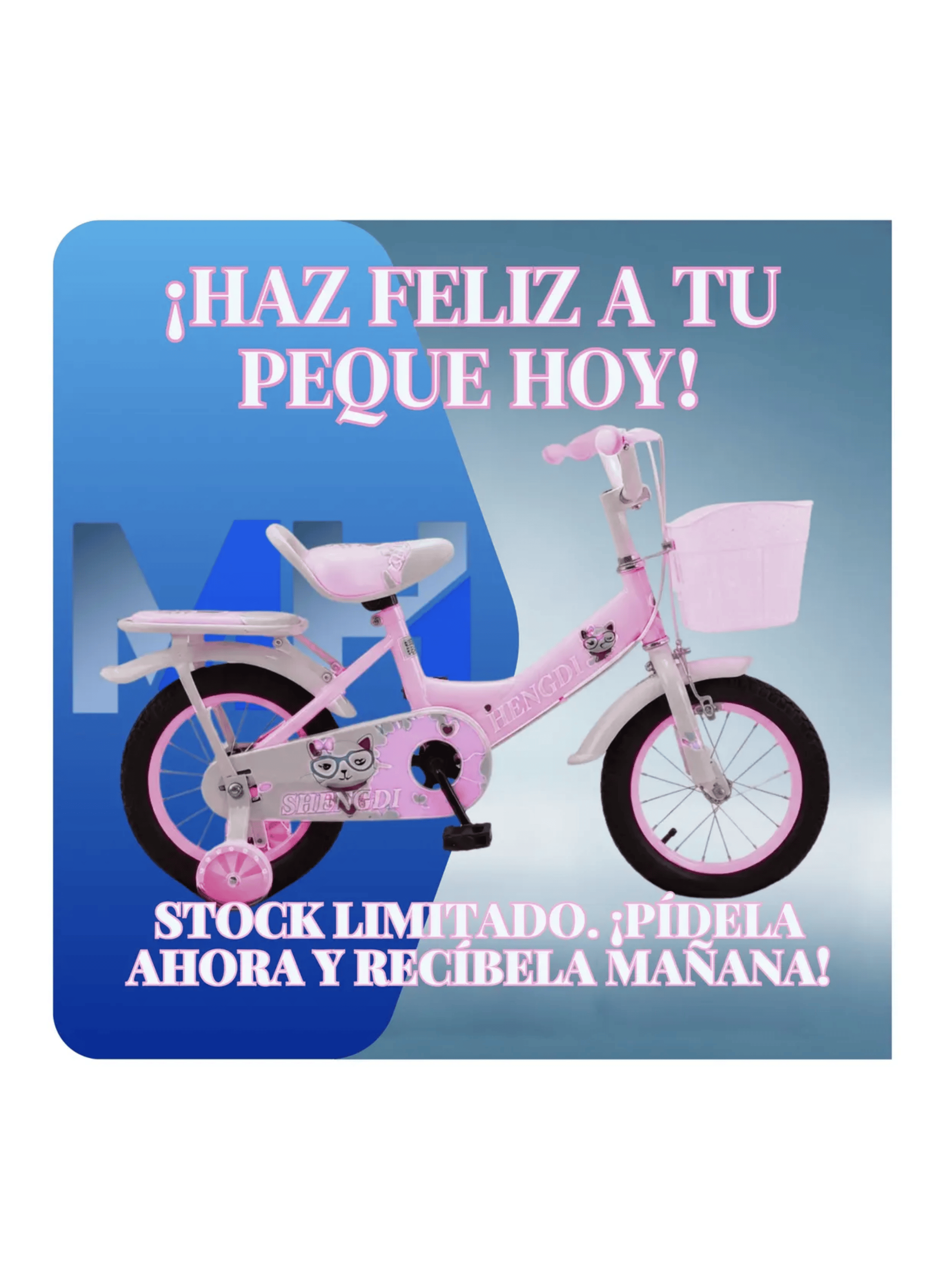 Bicicleta Infantil Con Rueditas Aro 12 Aro 16 Aro 20 Canasto-5