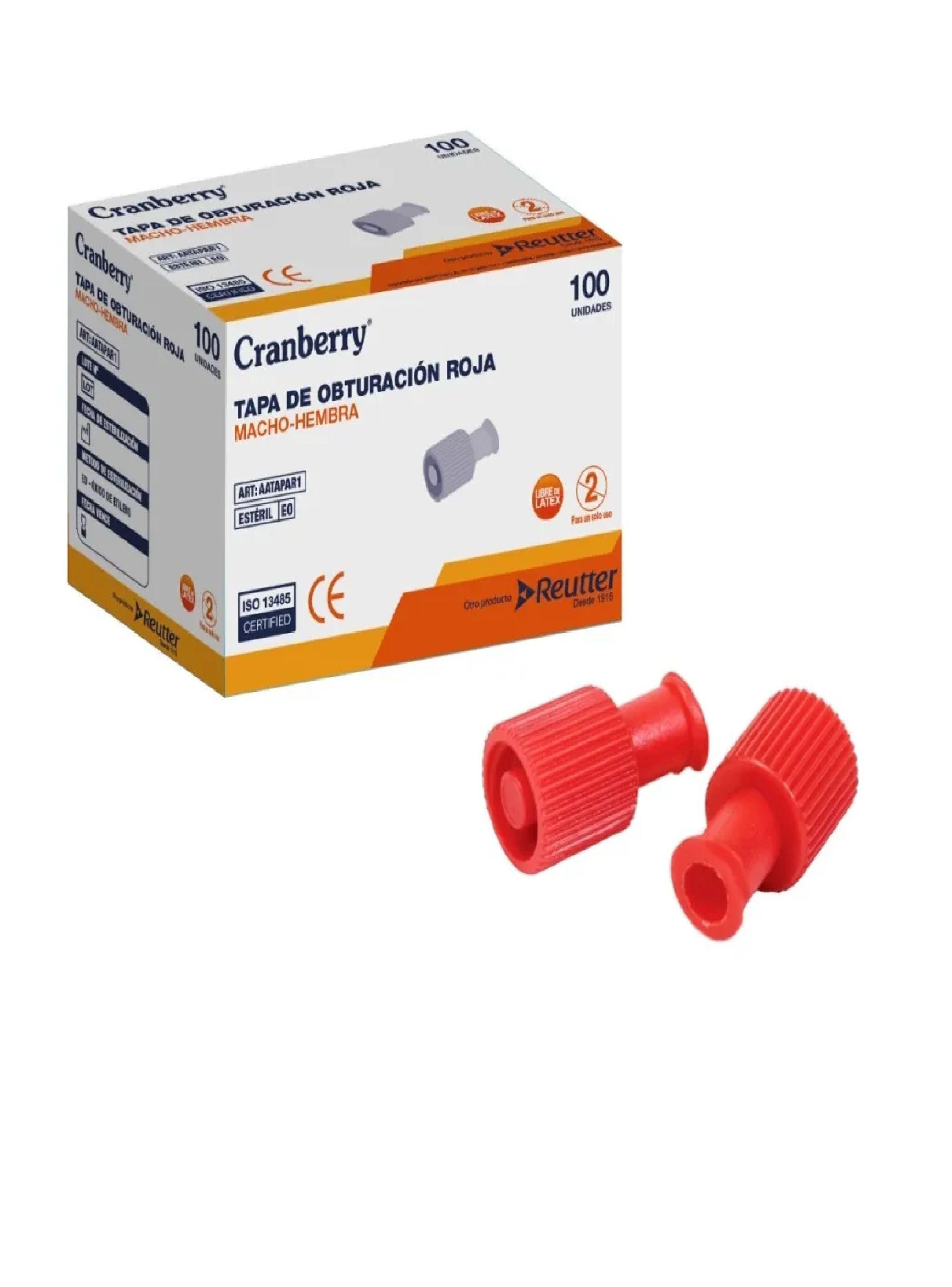 Tapa Obturación Roja Macho-hembra Cranberry Caja X100 Unid-0