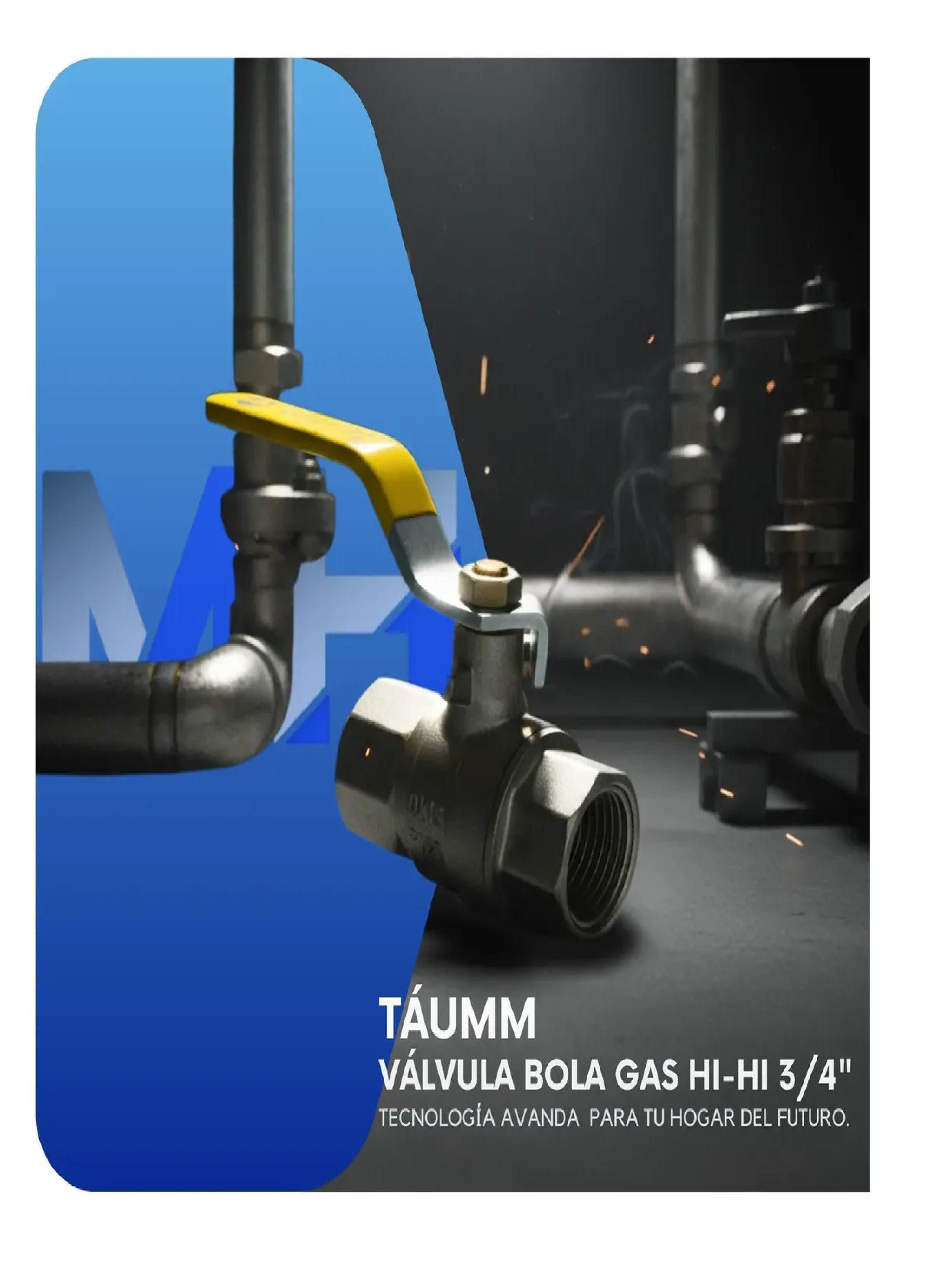 Llave De Paso Bola Gas 3/4 Hi-hi Taumm Certificada Sec Mop5-2