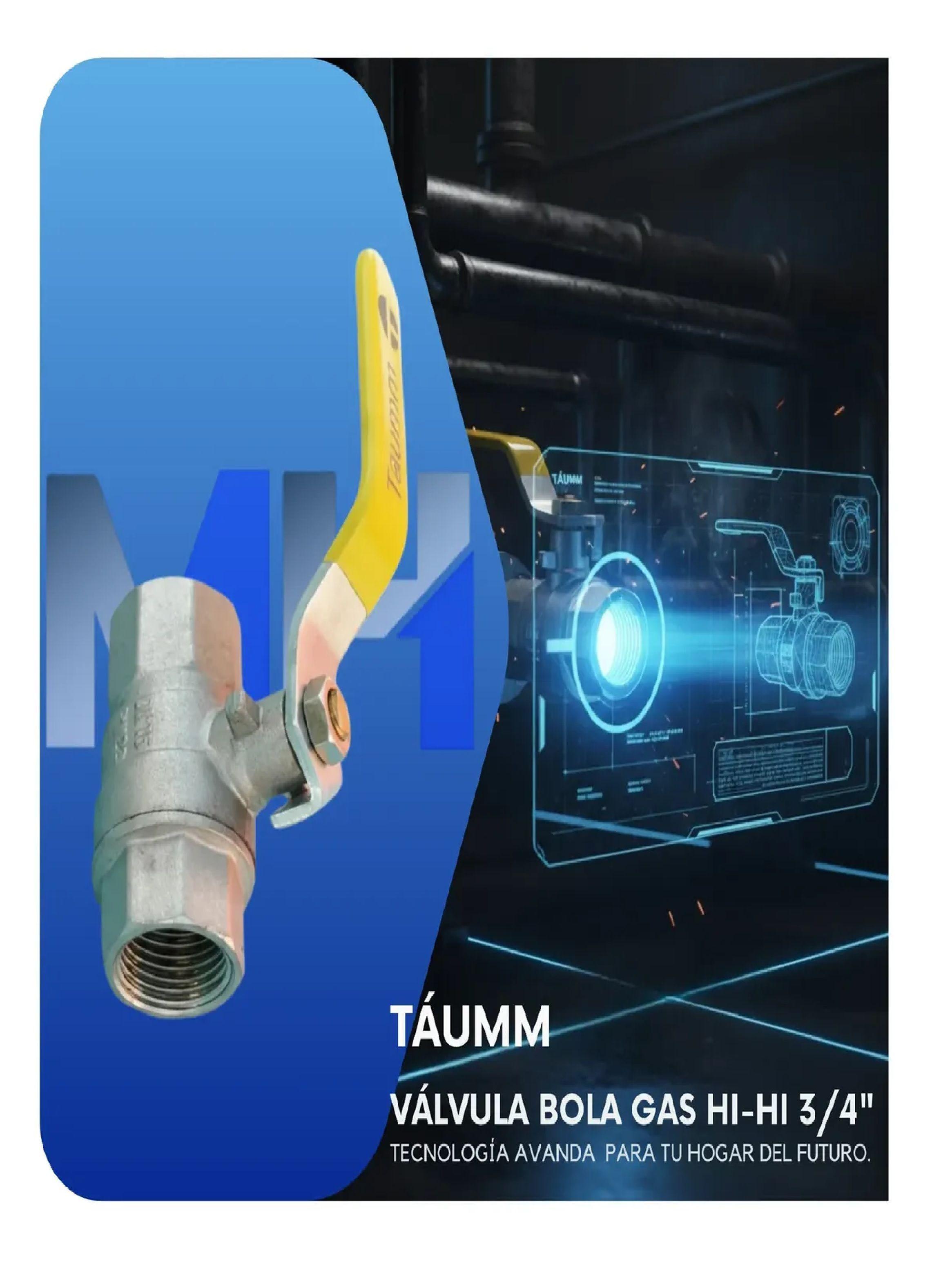 Llave De Paso Bola Gas 3/4 Hi-hi Taumm Certificada Sec Mop5-4